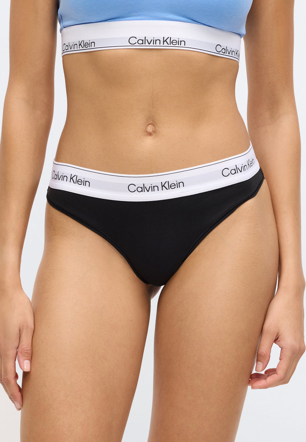 THONG 2 PACK - Thong - black/blue tulip