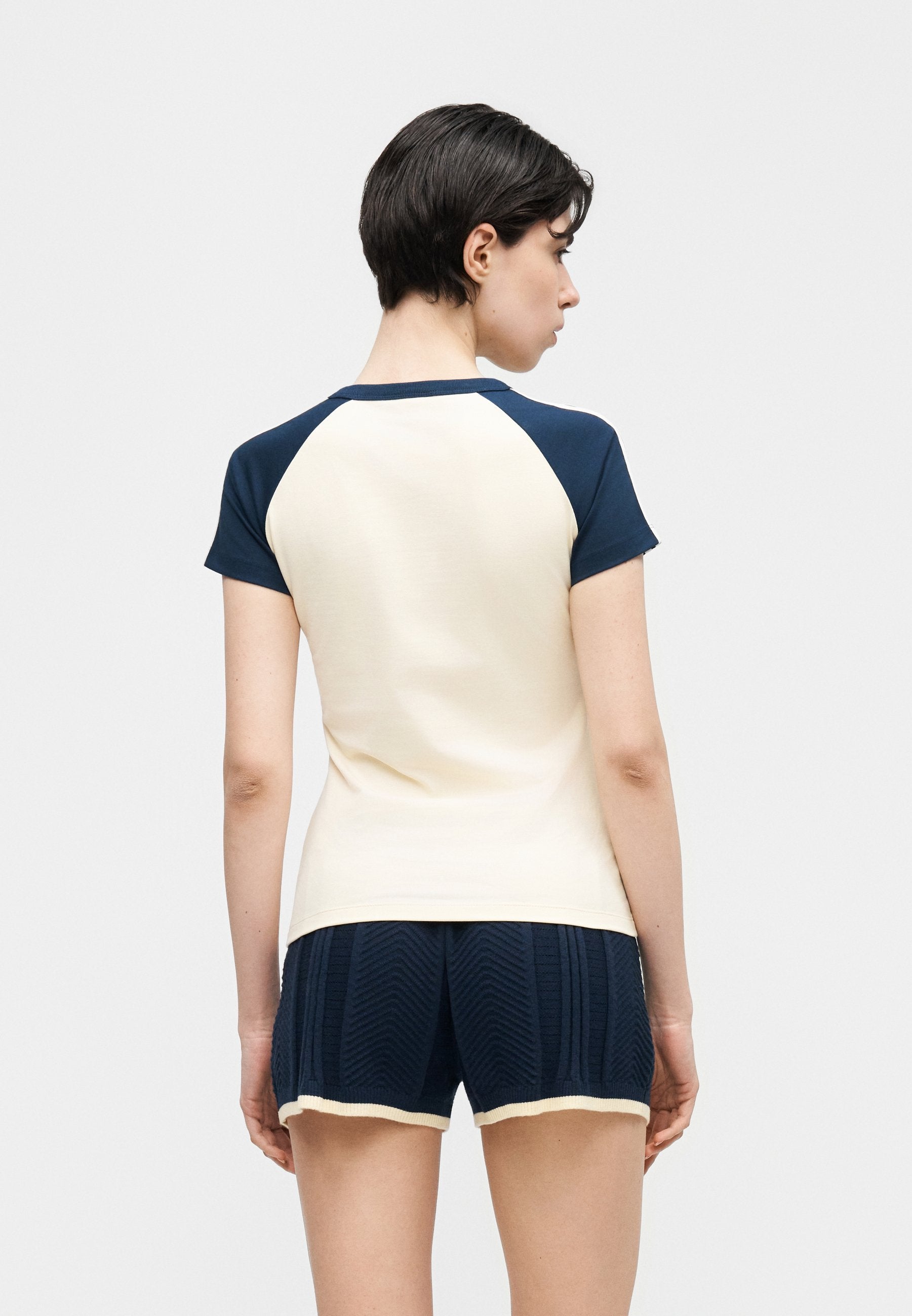 TEE - Print T-shirt - warm vanilla/night indigo