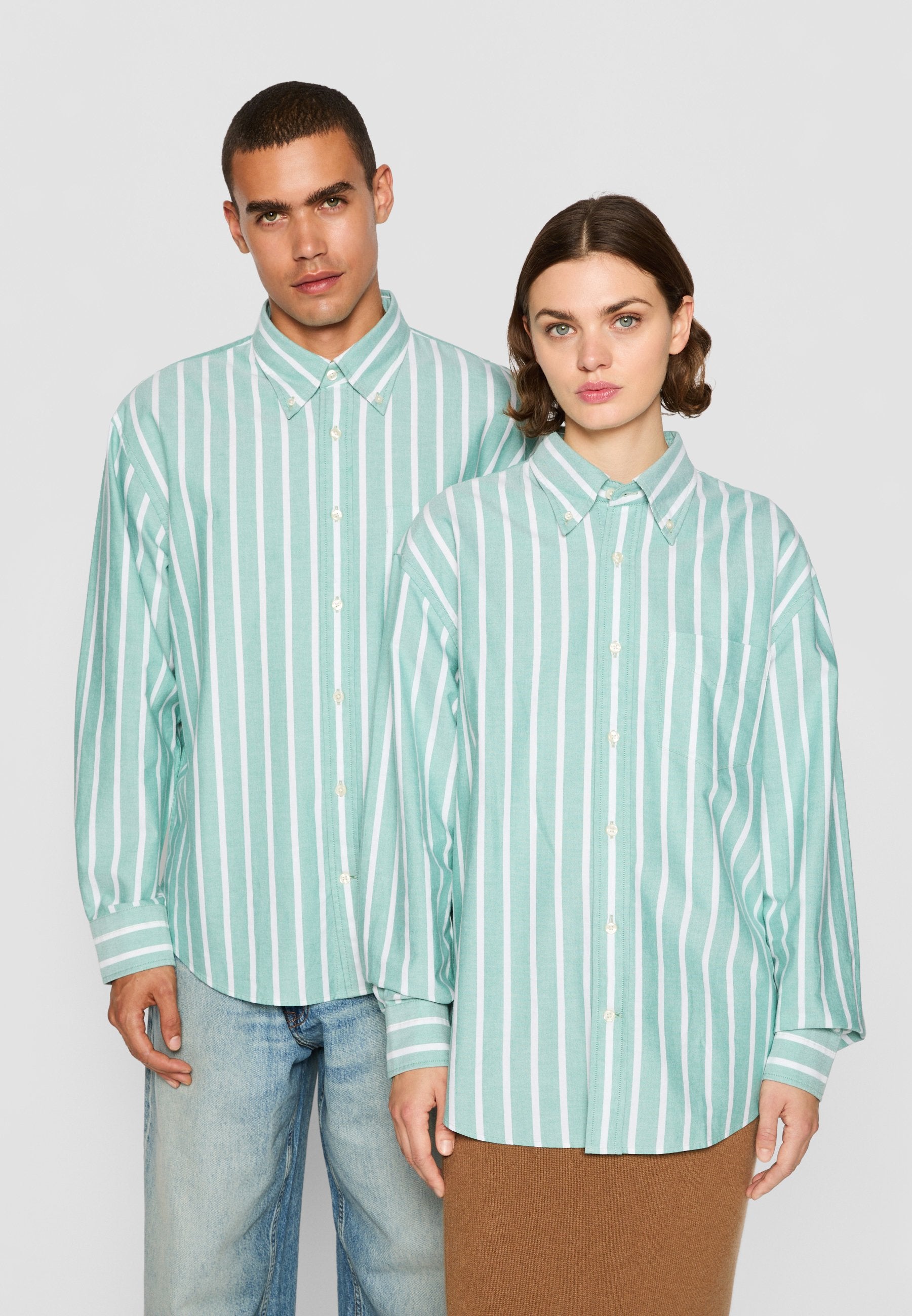 EXCLUSIVE HERITAGE 2.0 REL OXFORD STRIPE SHIRT - Bluz - koyu yeşil