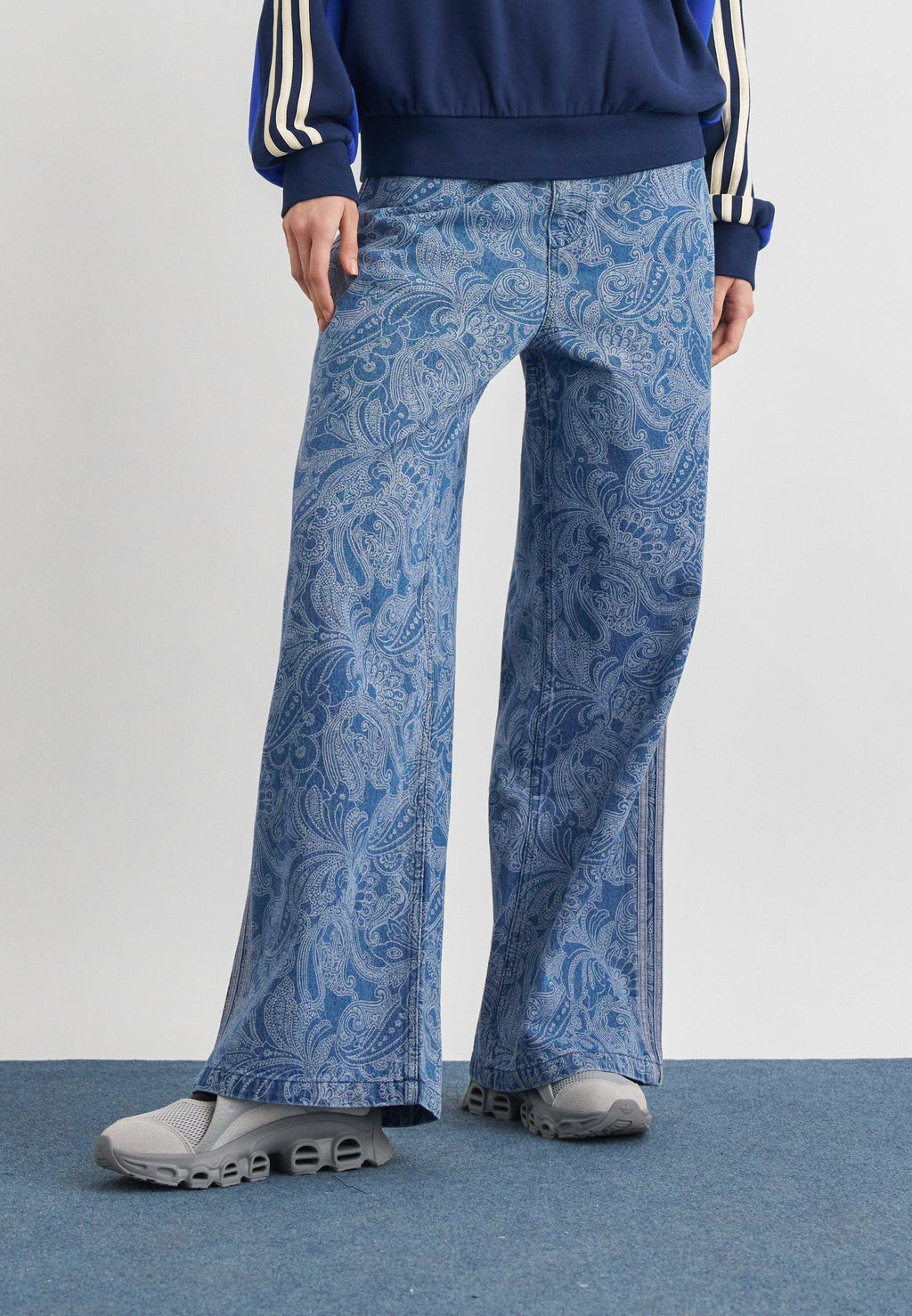 Bol Kesim Kot Pantolon - orta vintage denim/açık denim