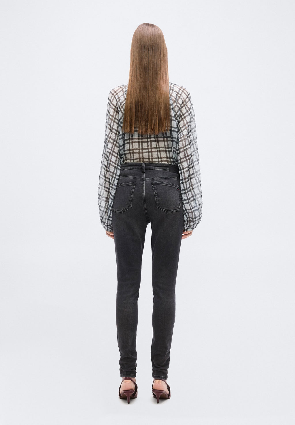 NORA MID RISE SKINNY BLACK JEANS - Jeans Skinny Fit - denim black