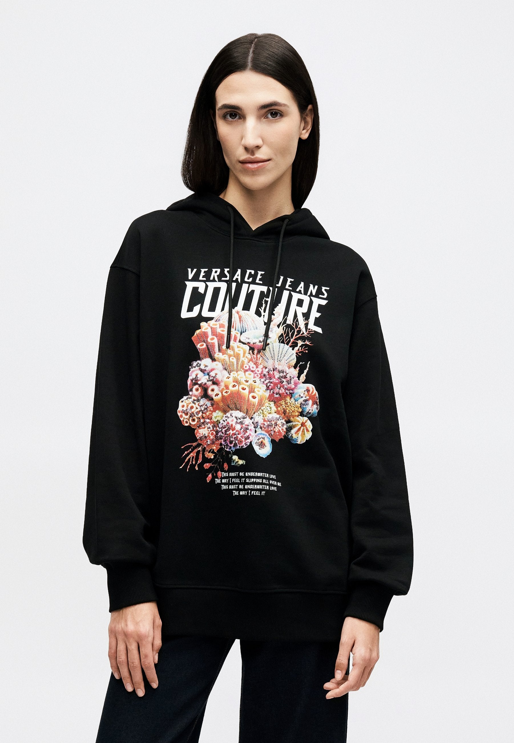 SEA LIFE STRASS - Hoodie - black