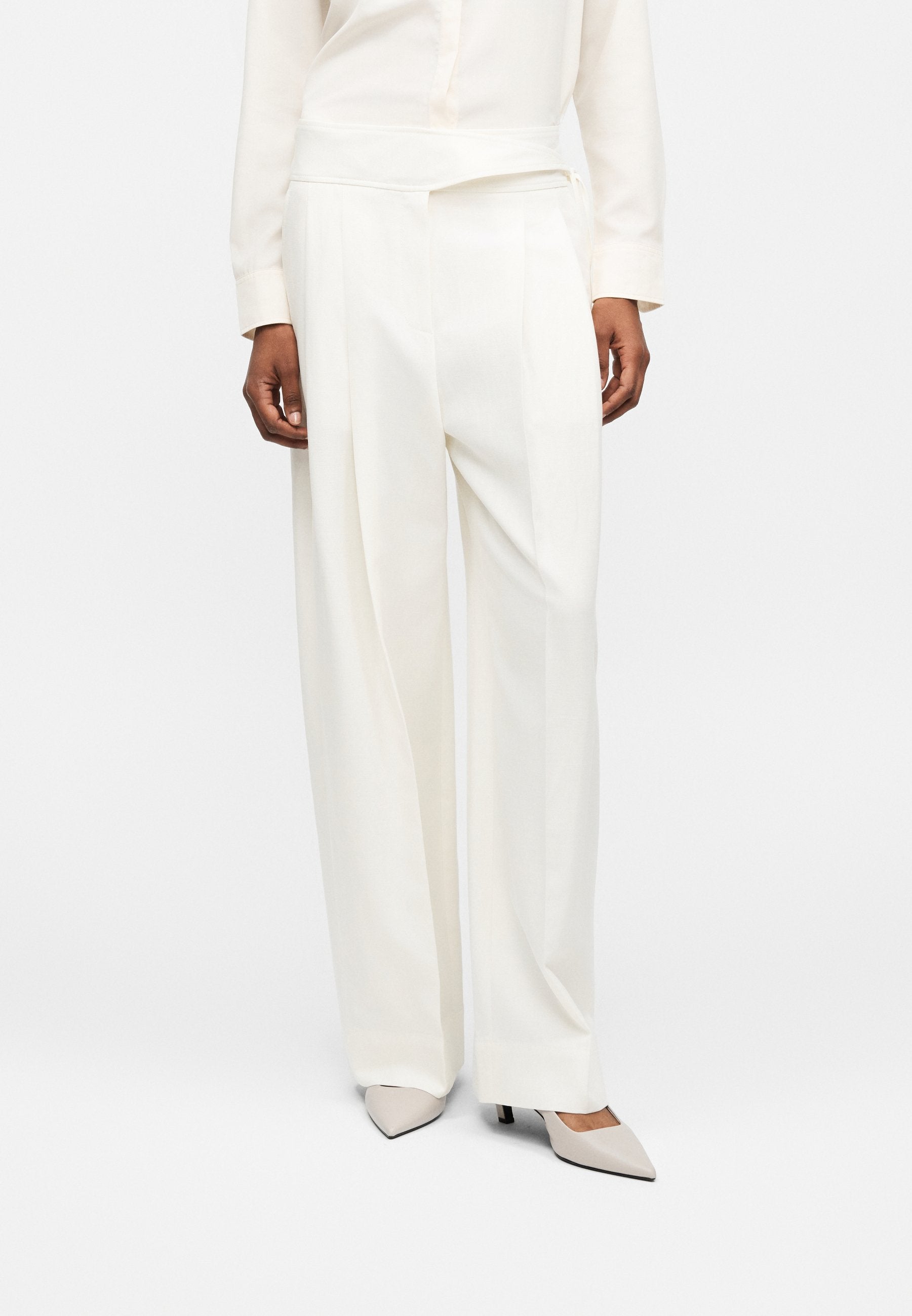 TALILY - Trousers - open white