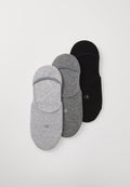 WOMEN FOOTIE 3 PACK - Invisible socks - grey melange