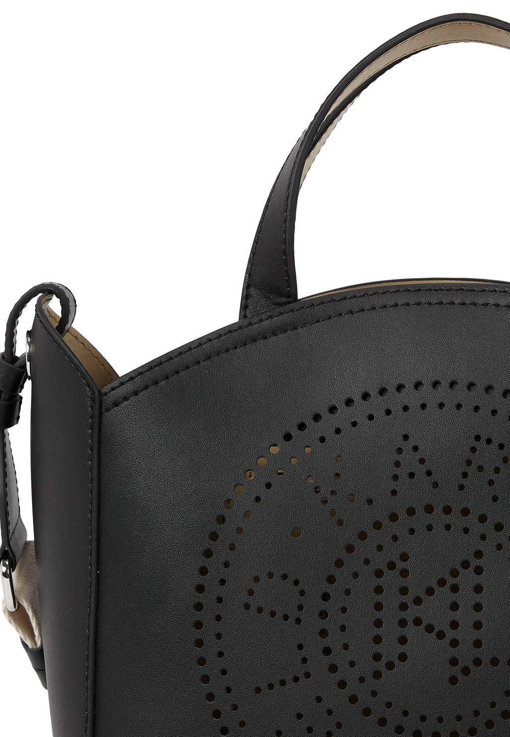 CIRCLE TOTE PERFORATED - Handbag - black
