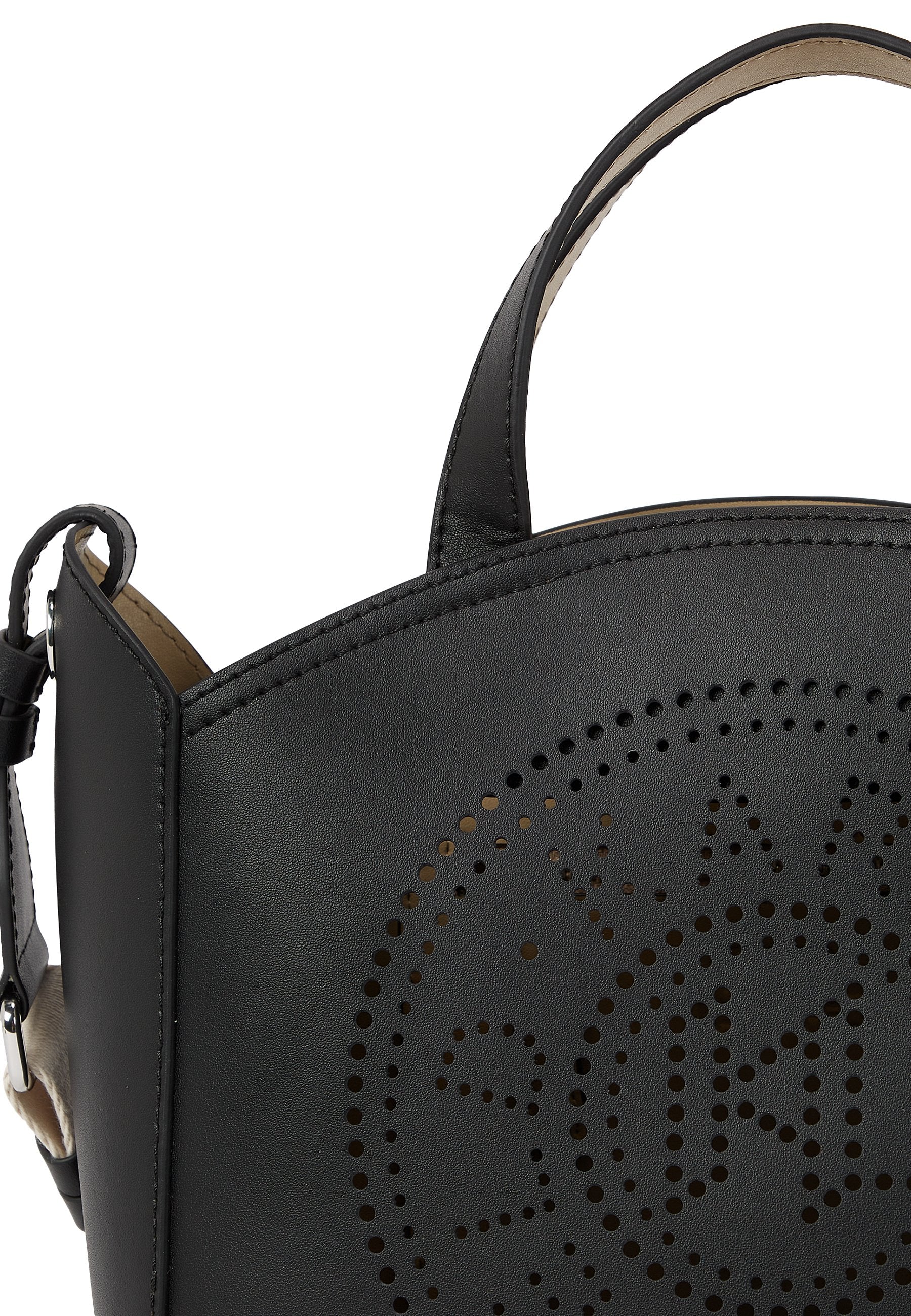 CIRCLE TOTE PERFORATED - Handbag - black