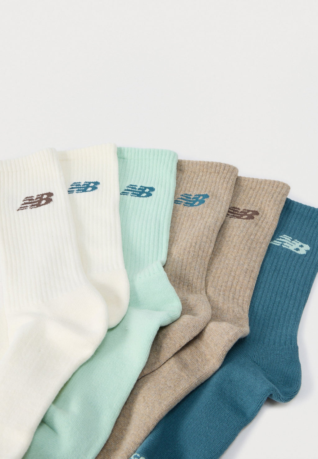 SEASONAL CREW UNISEX 6 PACK - Socks - mint/off-white/green