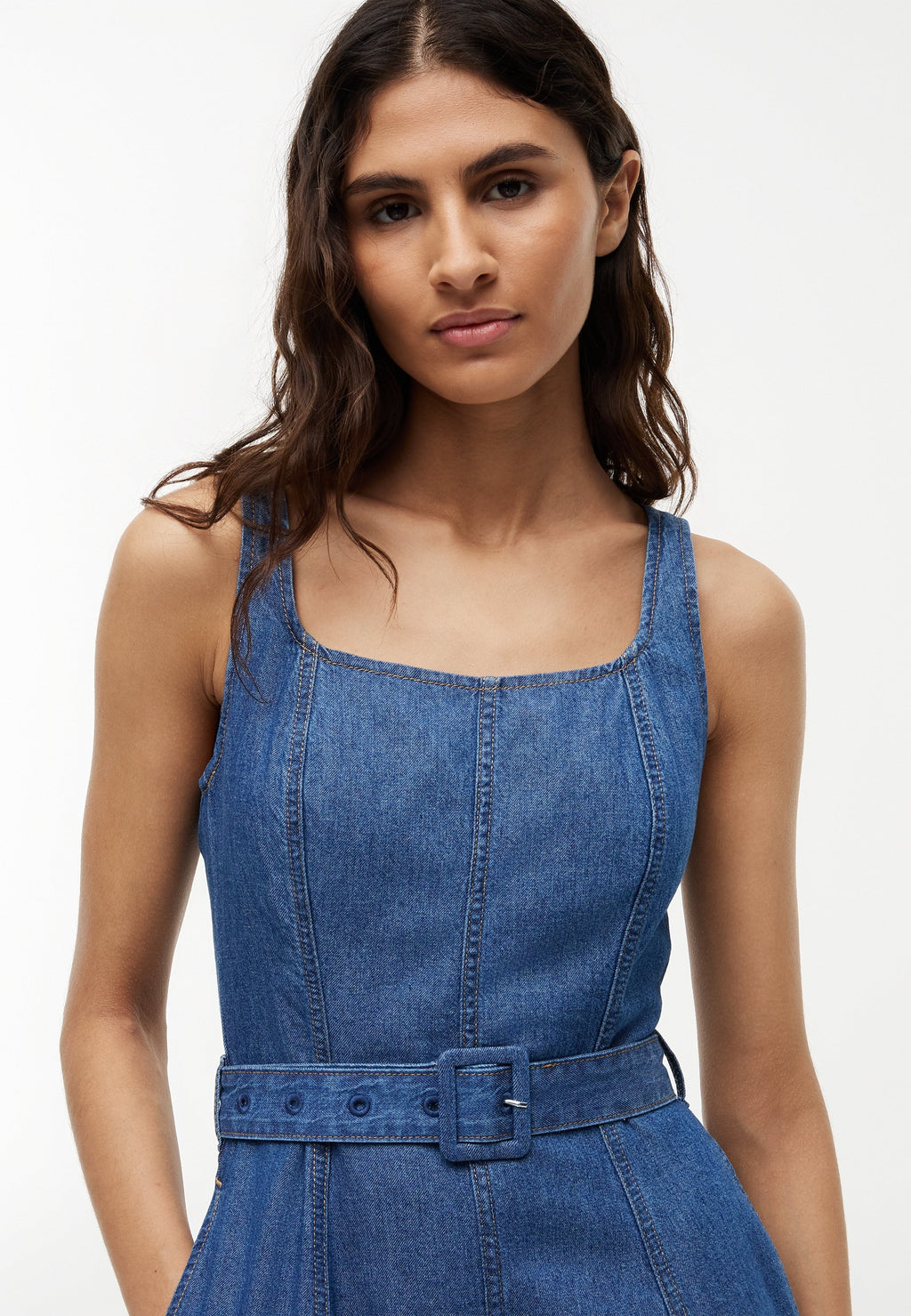 BELTED F&F MIDI DRESS TORY NS - TAILORED FLUIDITY - Denim dress - tory mid