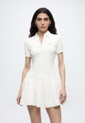 SLIM MINI POLO DRESS - Day dress - ecru