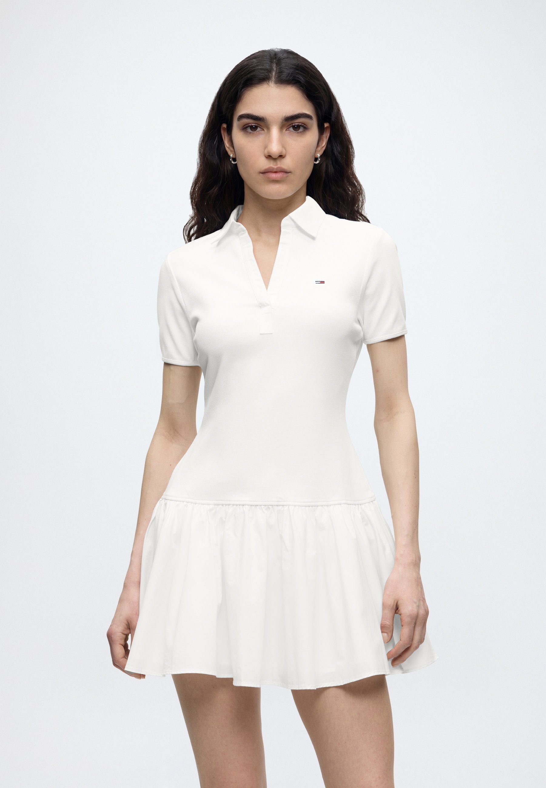 SLIM MINI POLO DRESS - Day dress - ecru