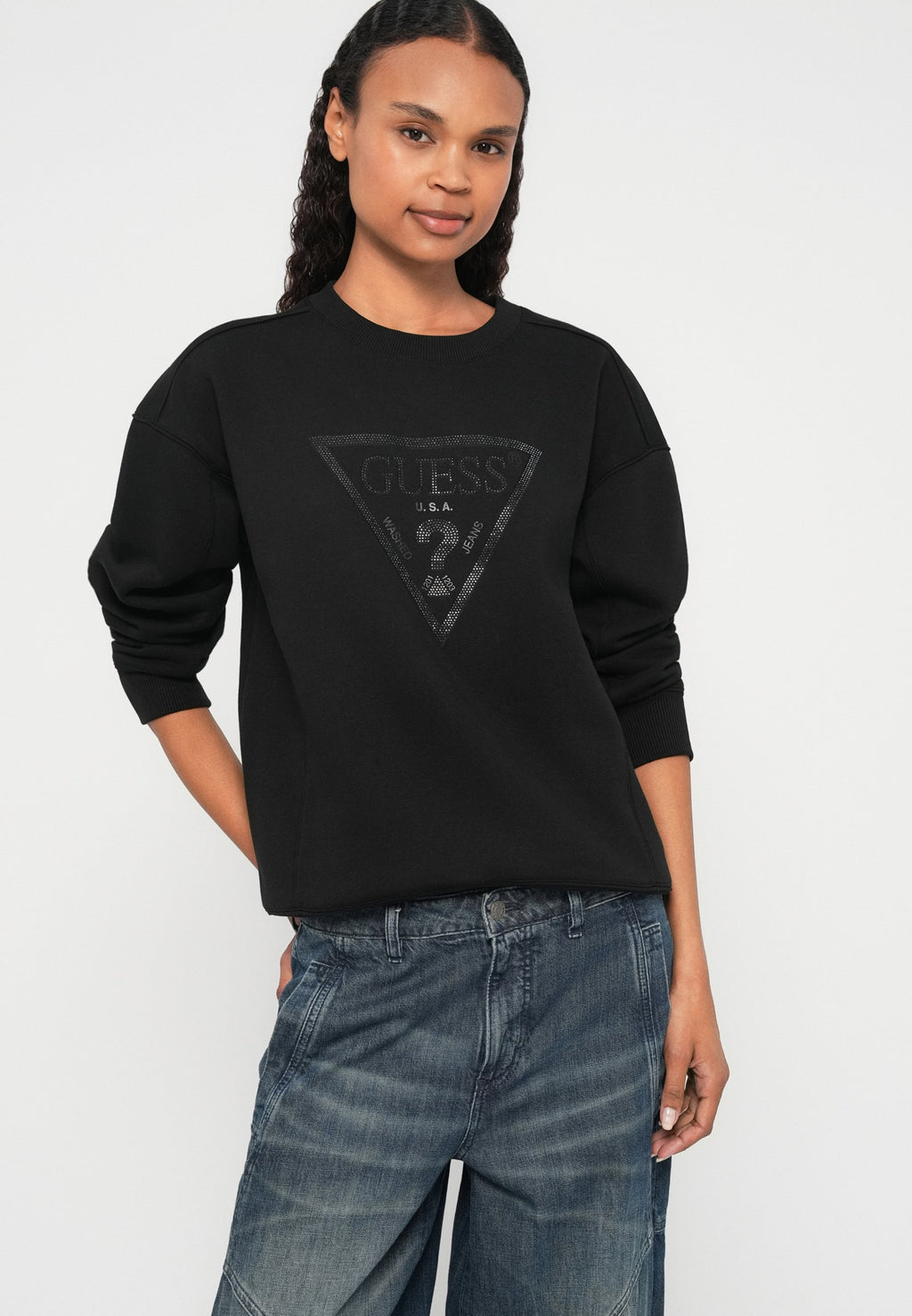 TRIANGLE STUDS - Sweatshirt - jet black