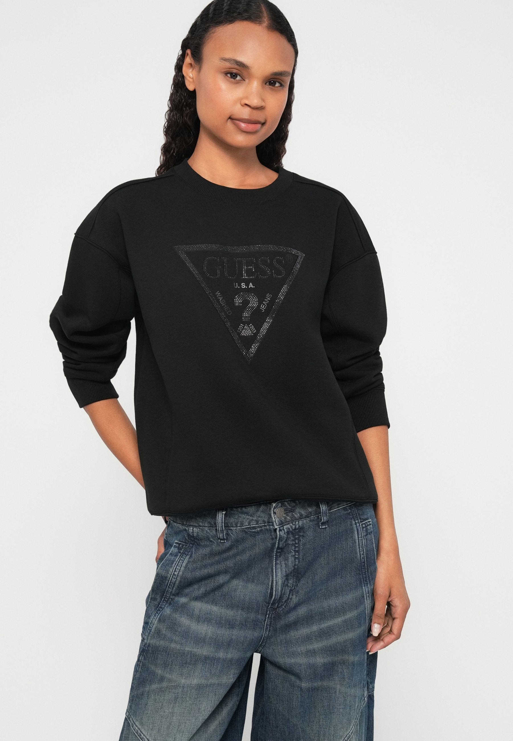 TRIANGLE STUDS - Sweatshirt - jet black