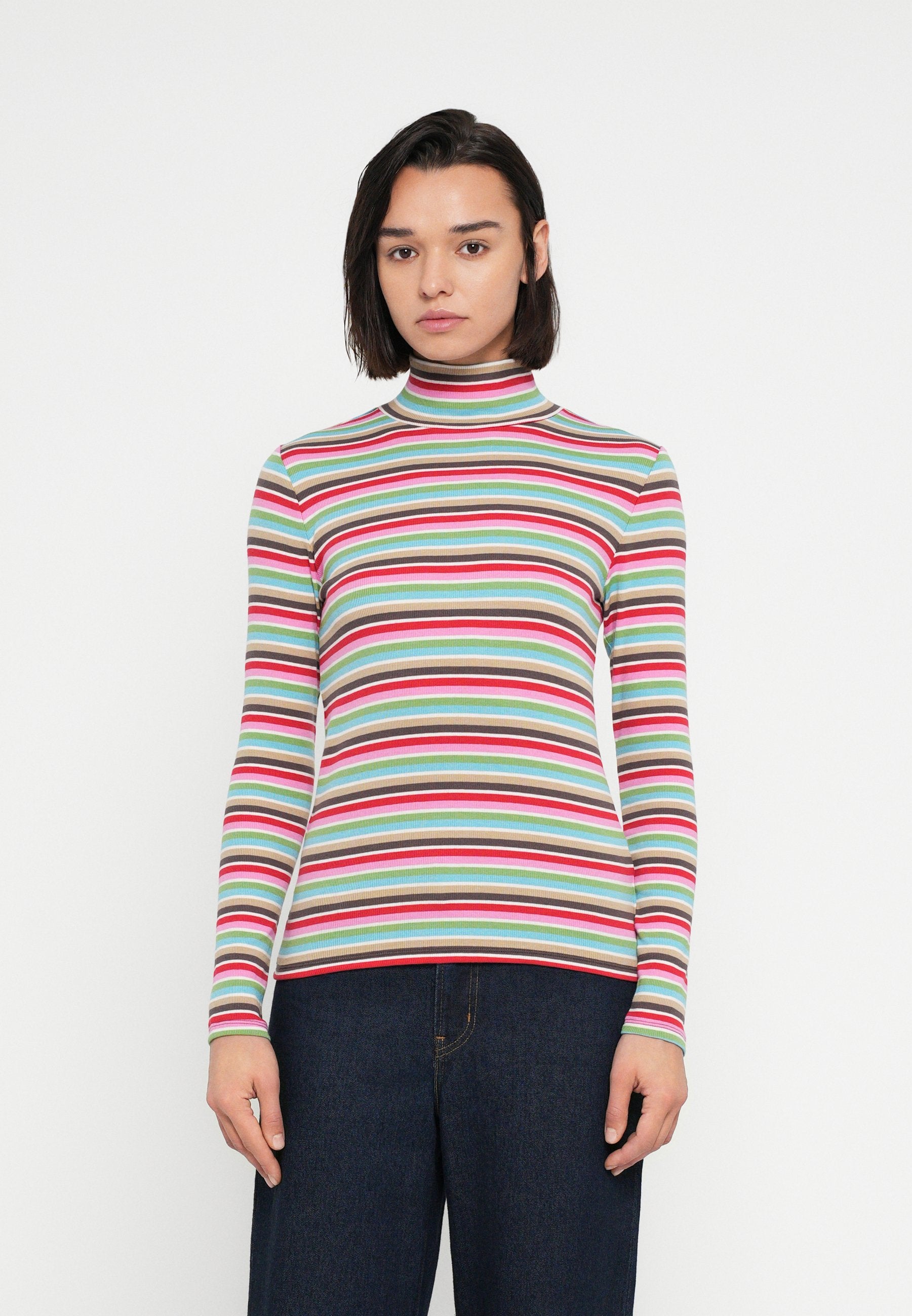 BRUSHED T NECK - Long sleeved top - multi-coloured