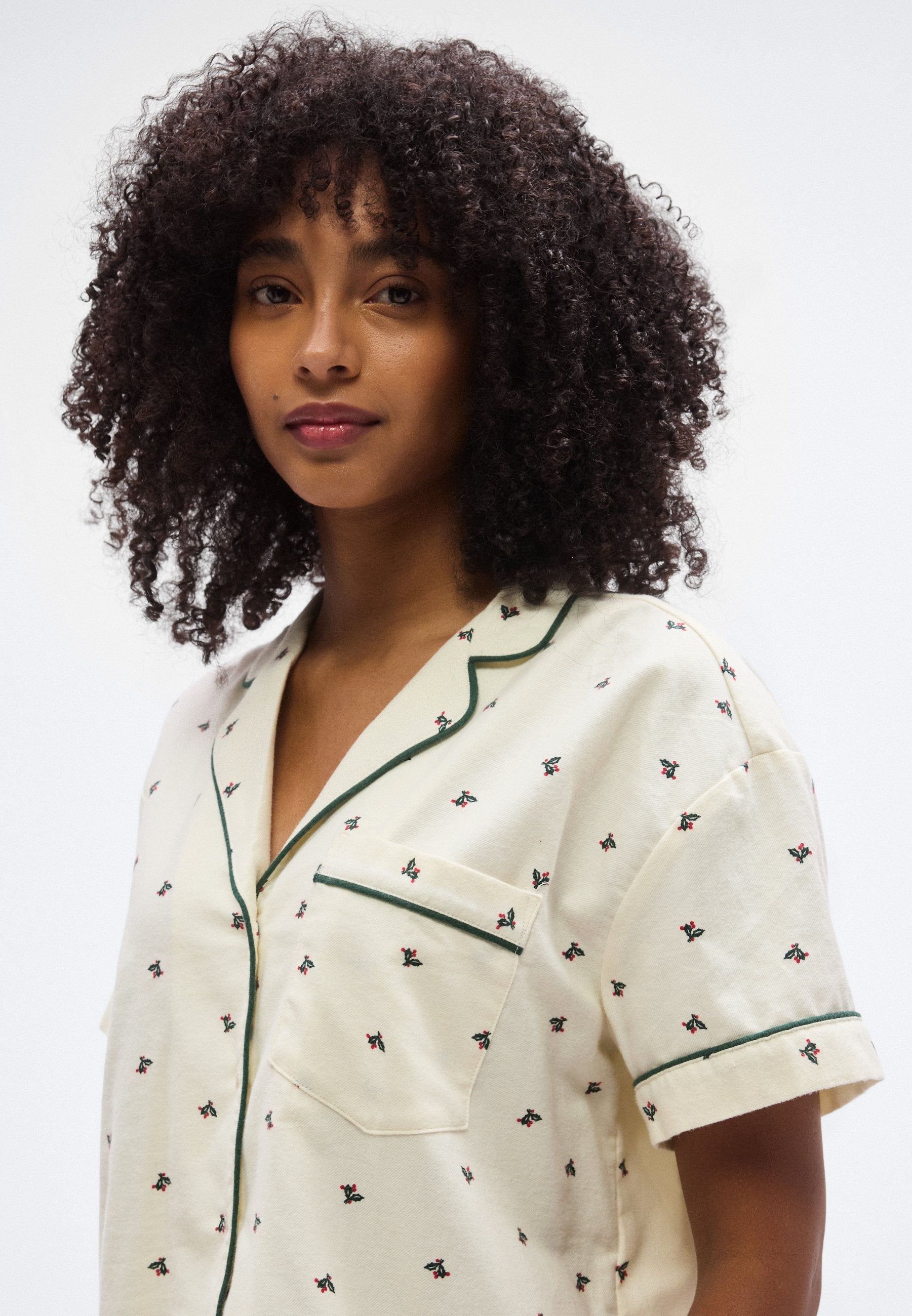 SHORT PJ - Pyjama set - off-white/green