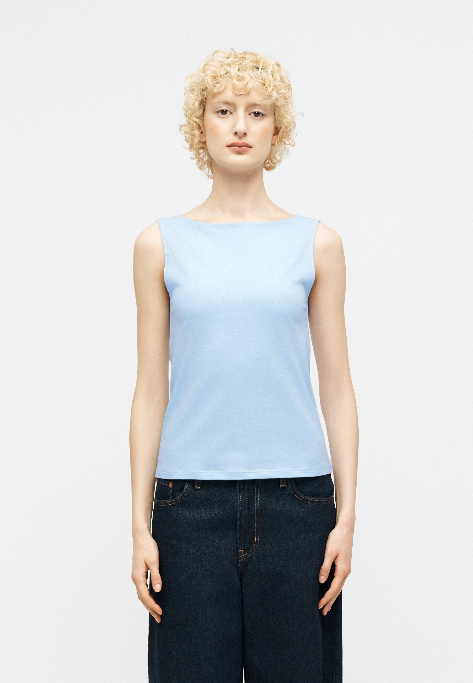 BOAT NECK TANK - Top - light blue