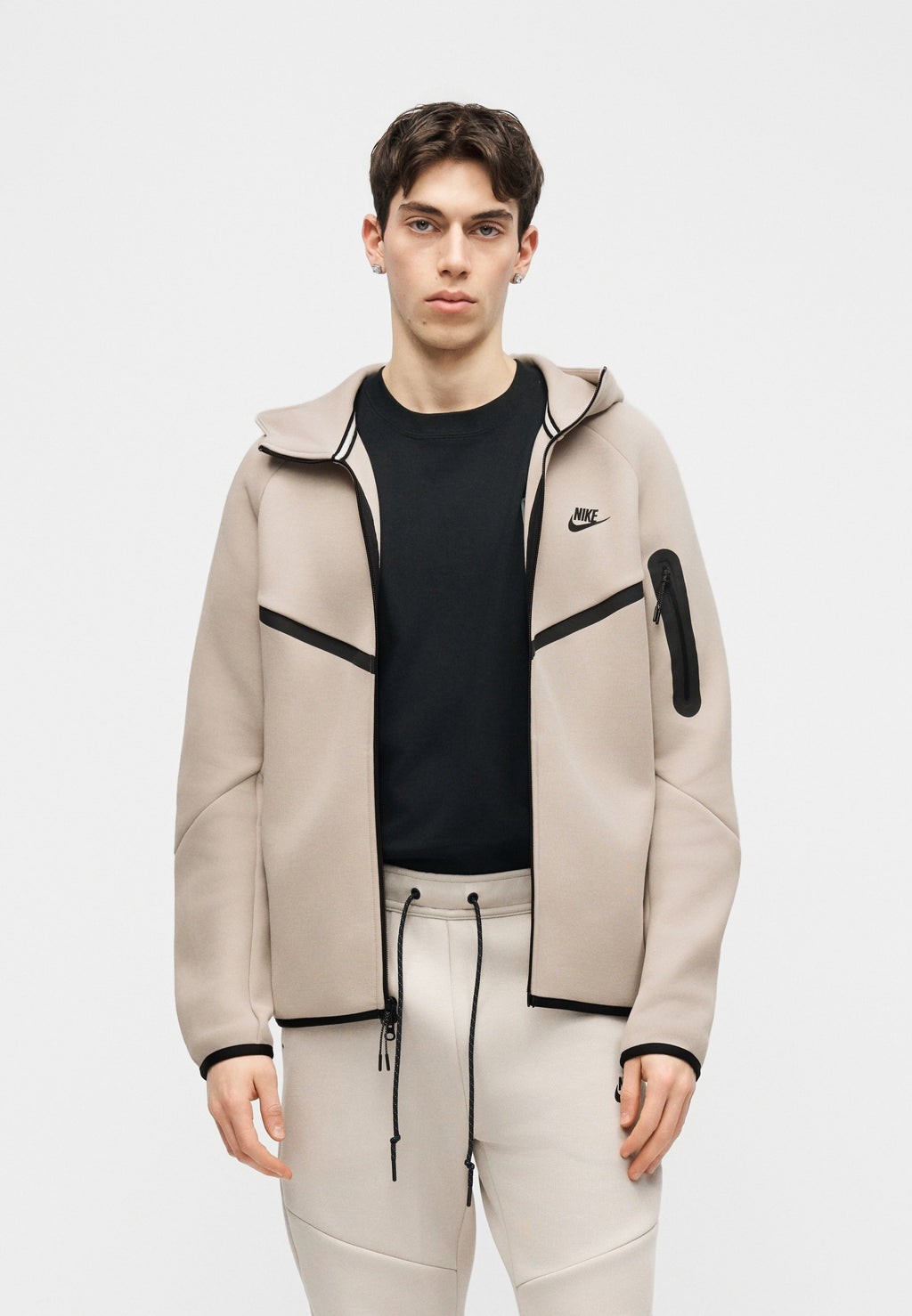 Fleece jacket - cream/black