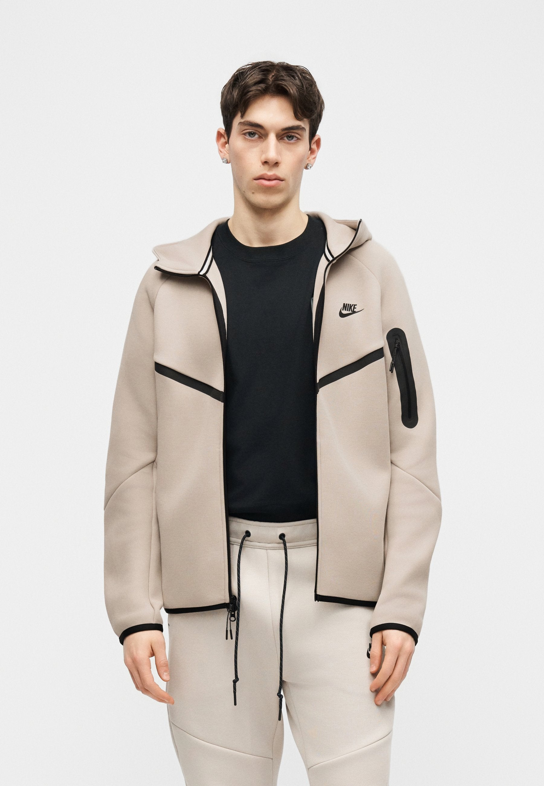 Fleece jacket - cream/black