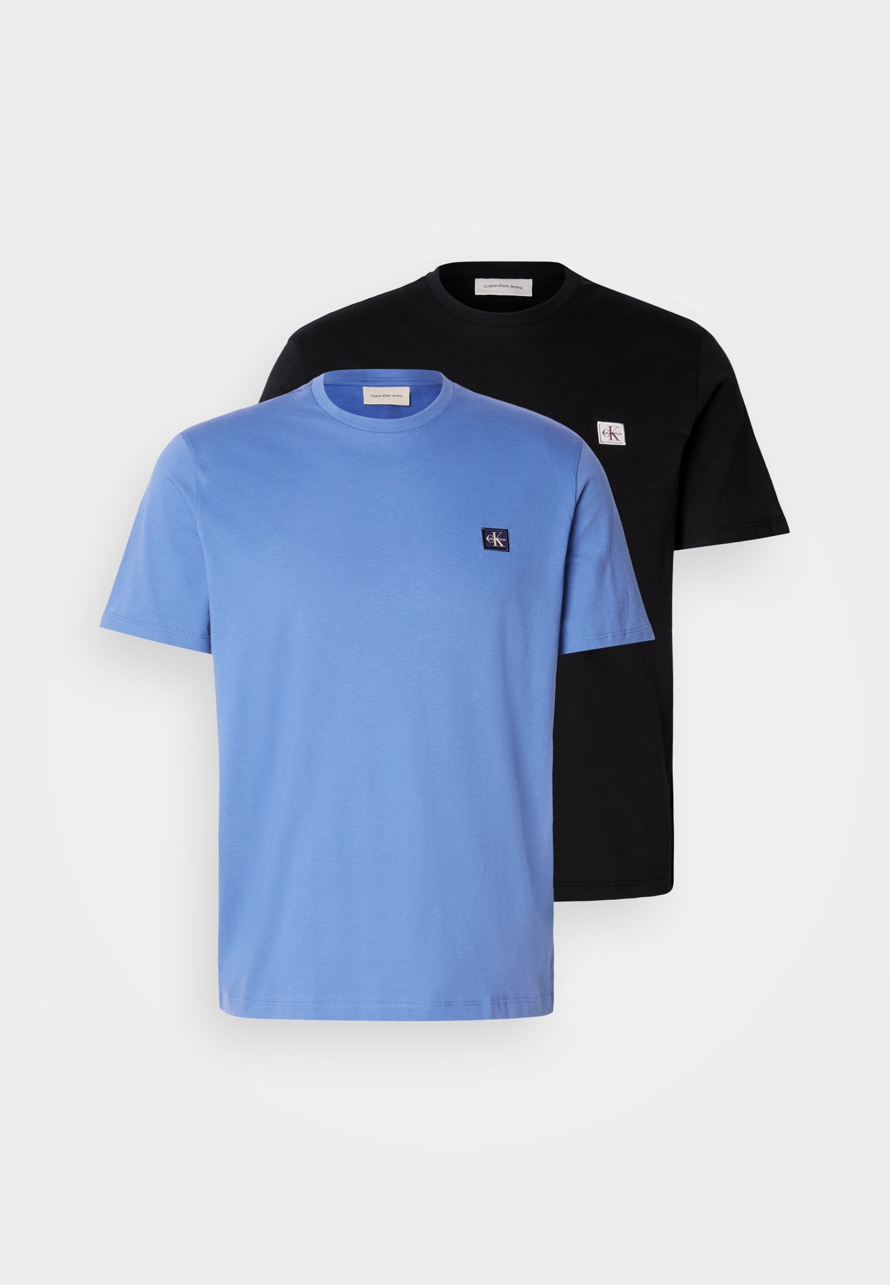SS BADGE TEE 2'Lİ PAKET - Basic Tişört - siyah/donuk nil mavisi
