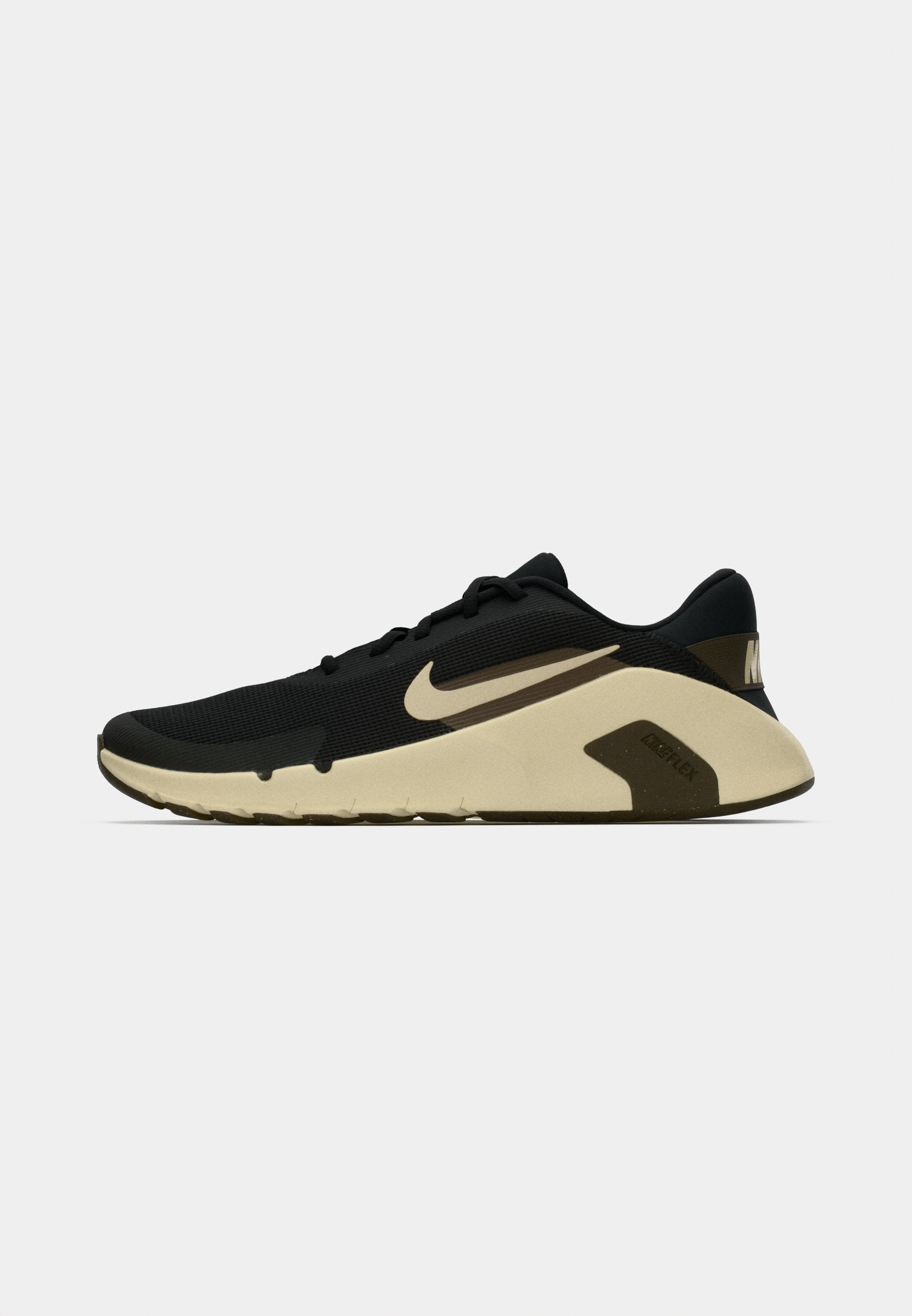 FLEX TRAIN - Training shoe - black/light khaki/dark hazel