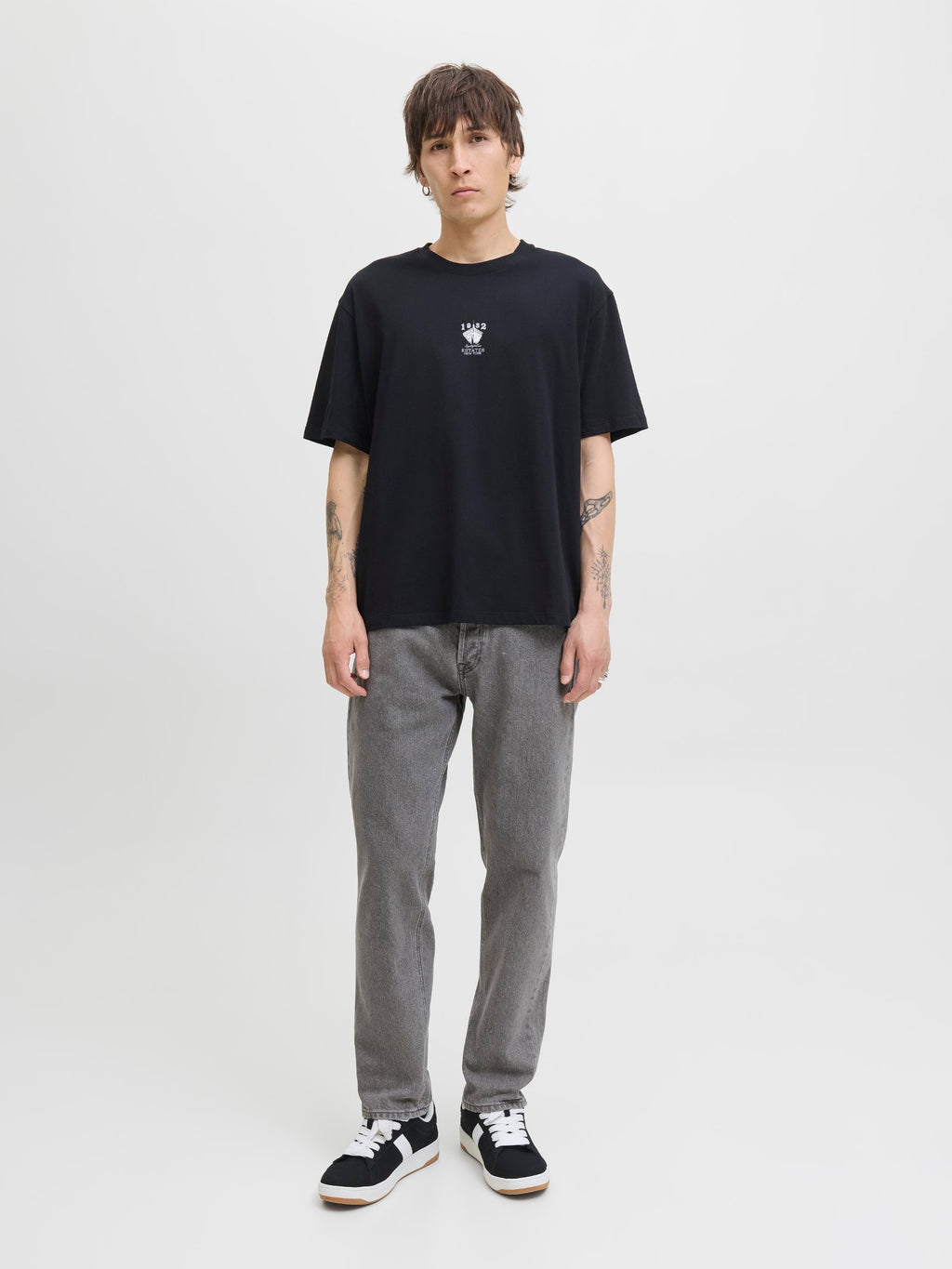 Relaxed Fit JJICHRIS JJORIGINAL SQ 067 NOOS - Bol kesim jean - gri denim