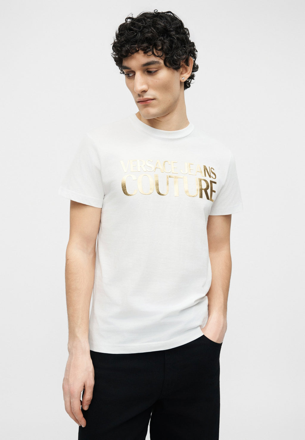 LOGO - Print T-shirt - white/gold-coloured