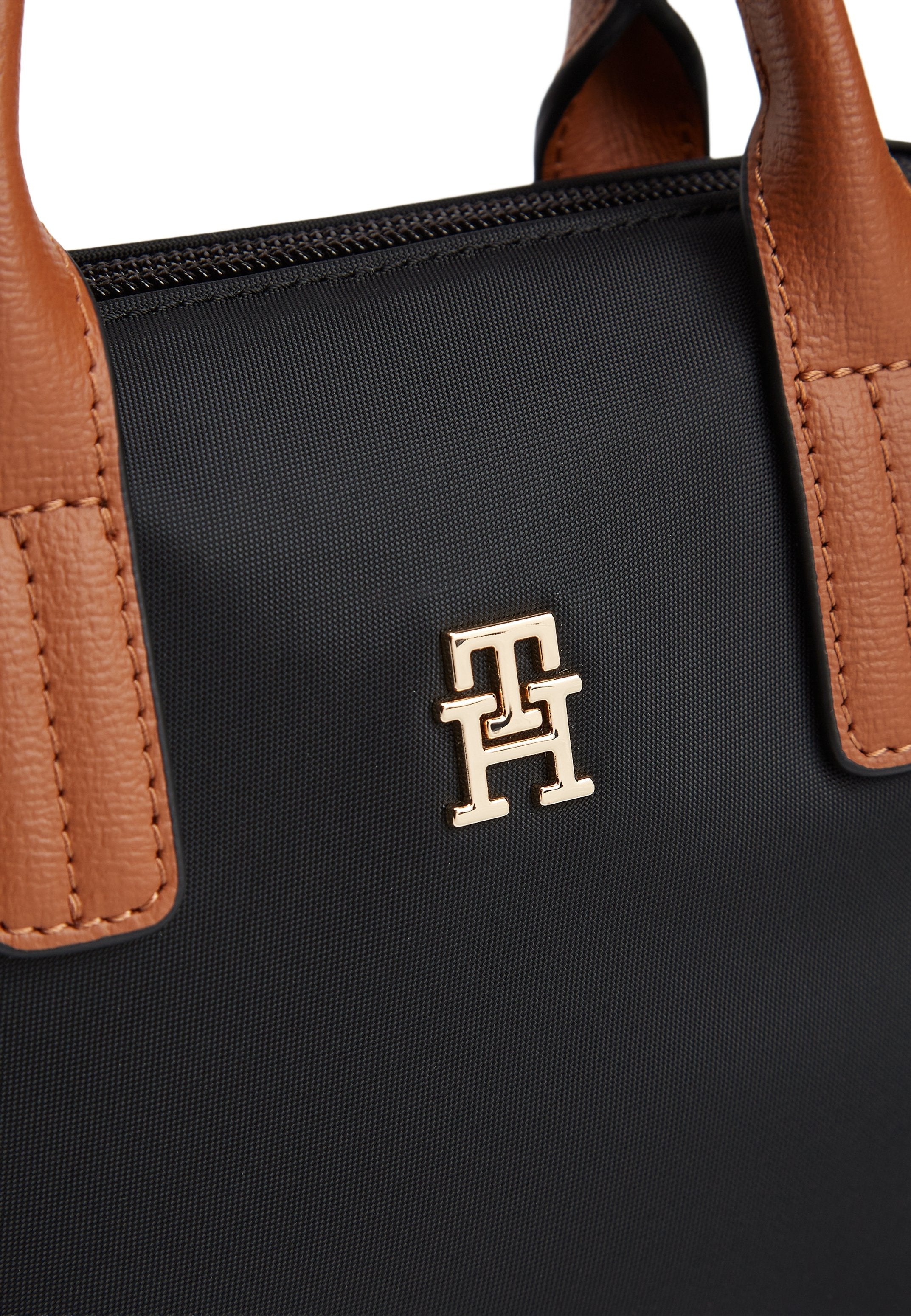 TH MONOGRAM CROSSBODY TOTE BAG - Handbag - black