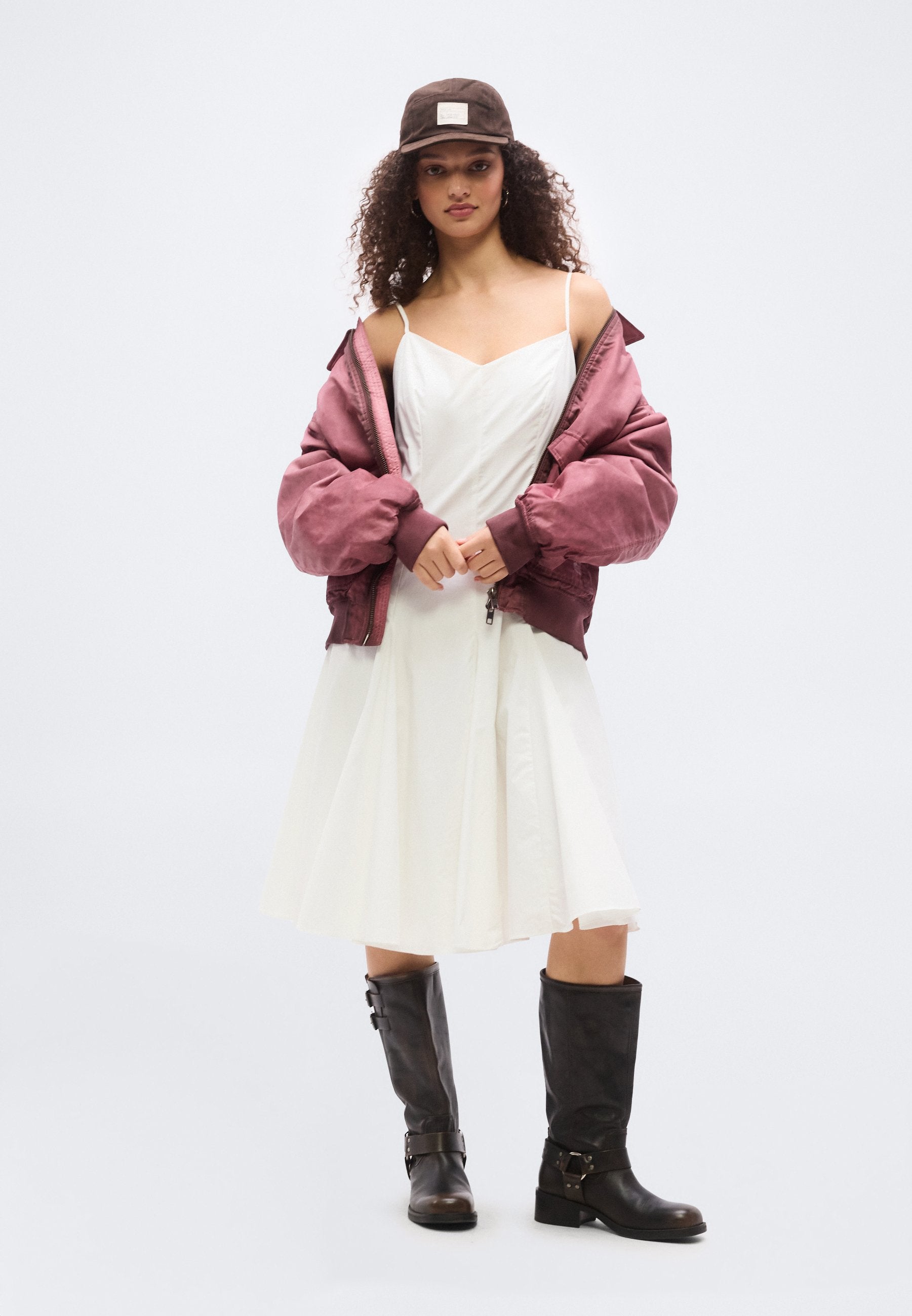 GODET MIDI DRESS - Day dress - optic white
