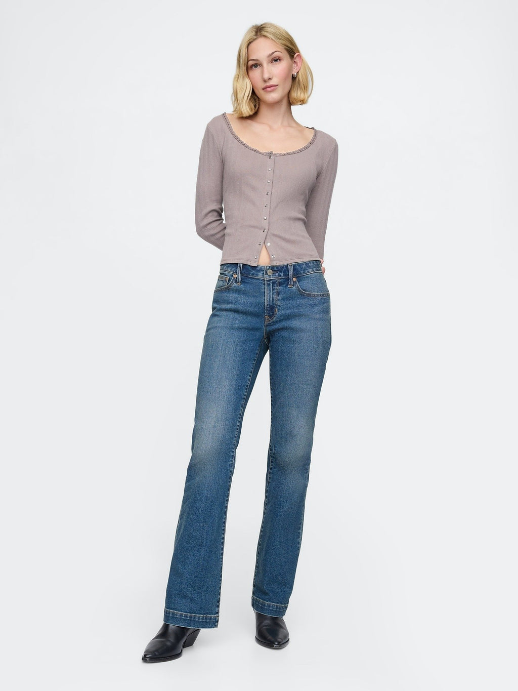 LONG AND LEAN ELLISON - Straight leg jeans - medium indigo