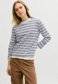 JXSOPHIA BOXY LS STRIPE TEE JRS SN - بلوزة بأكمام طويلة - سماء