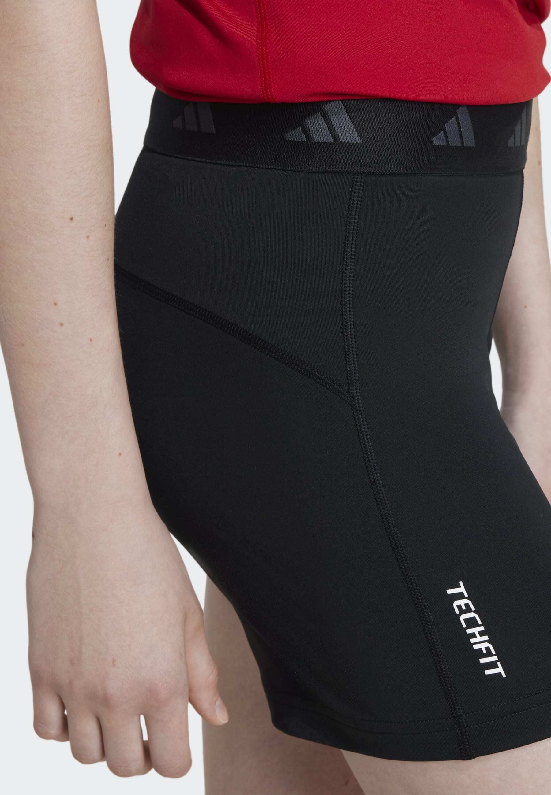 TECHFIT LEGGINGS JUNIOR UNISEX - Sports shorts - black/white