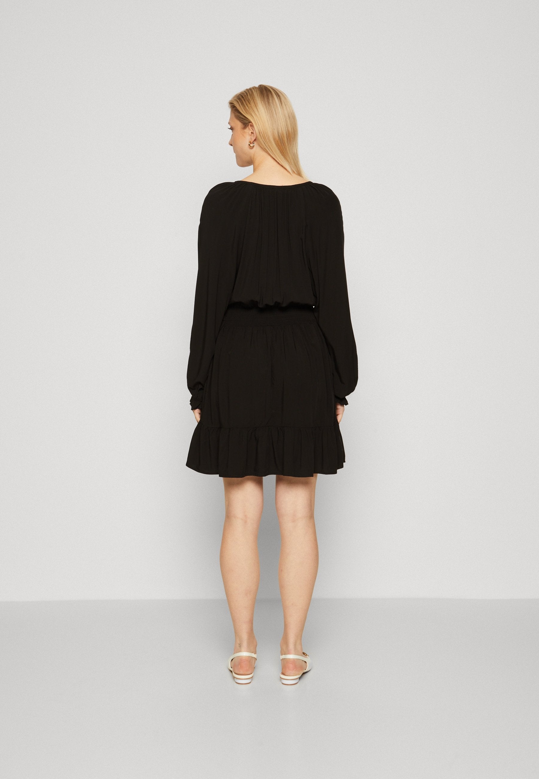 SMOCK WAIST DRESS - Day dress - black