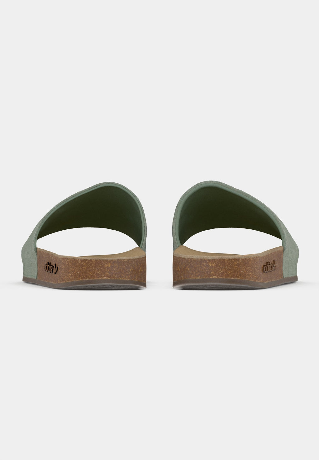 ADILETTE UNISEX - Mules - silver-coloured green/cardboard
