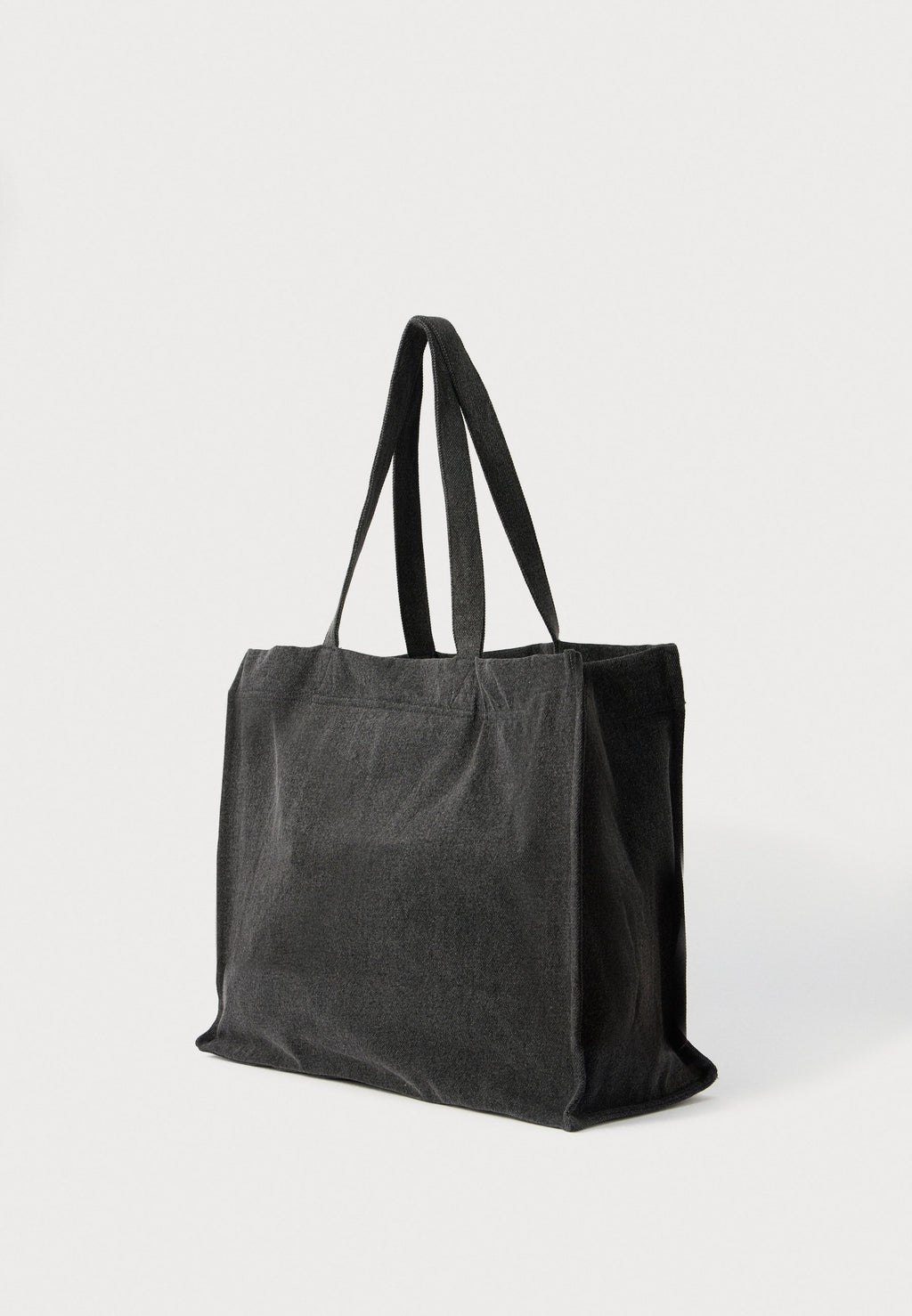 LOGO SHOPPER UNISEX - Bez çanta - eskitilmiş siyah
