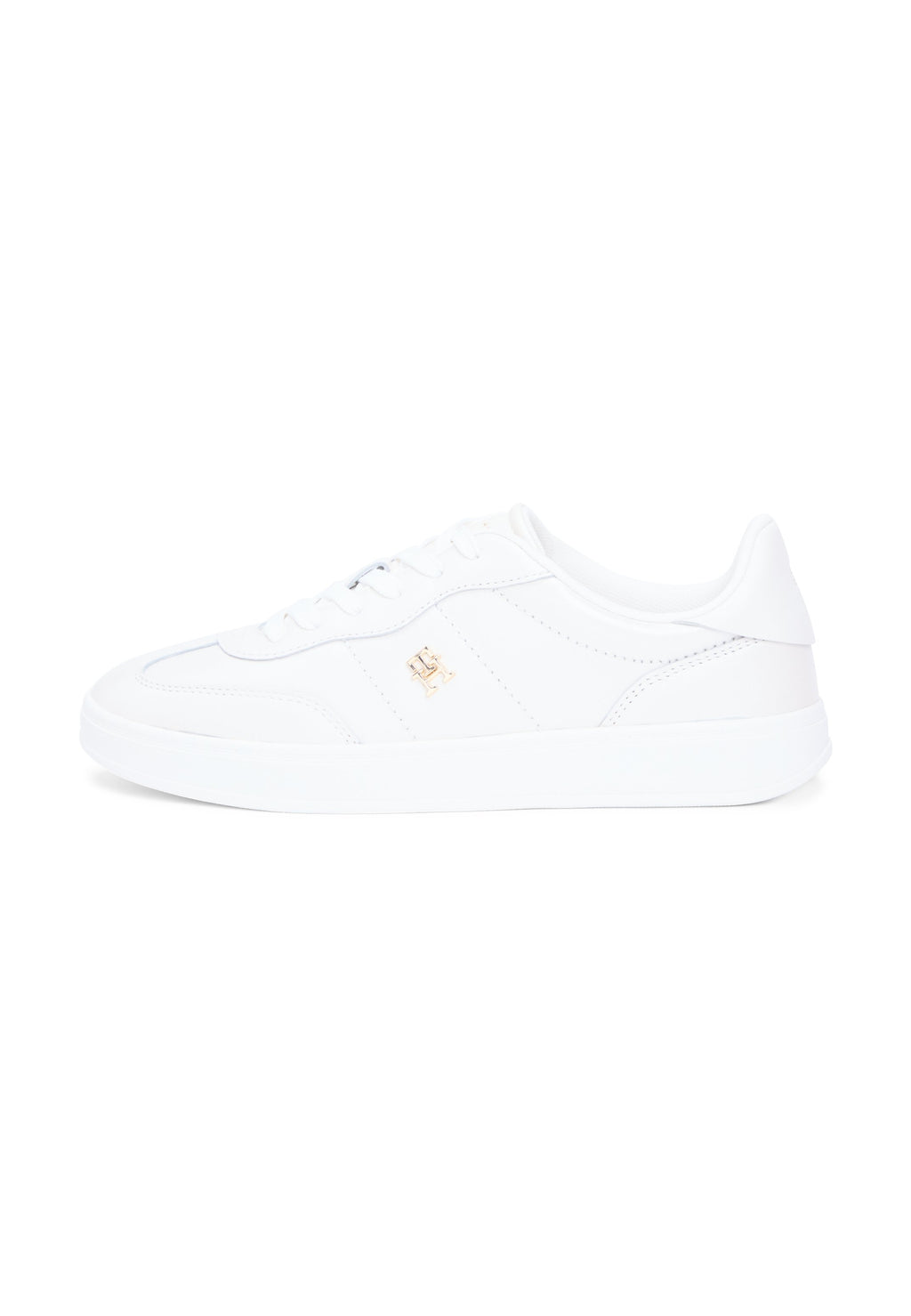 TH MONOGRAM METALLIC TRAINERS WITH LEATHER - Trainers - ecru