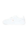 TH MONOGRAM METALLIC TRAINERS WITH LEATHER - Trainers - ecru