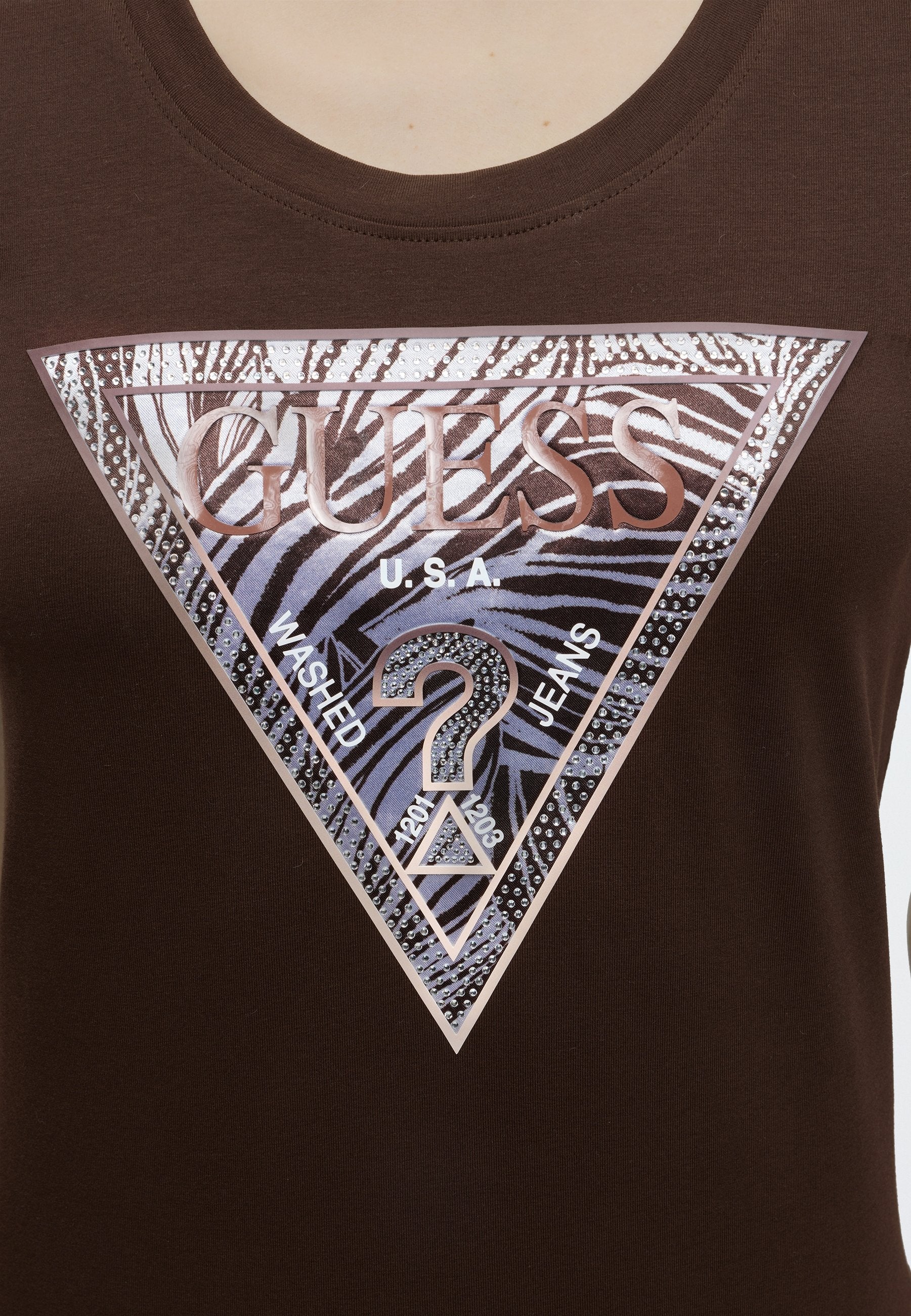 ZEBRA TRIANGLE TEE - Print T-shirt - braun