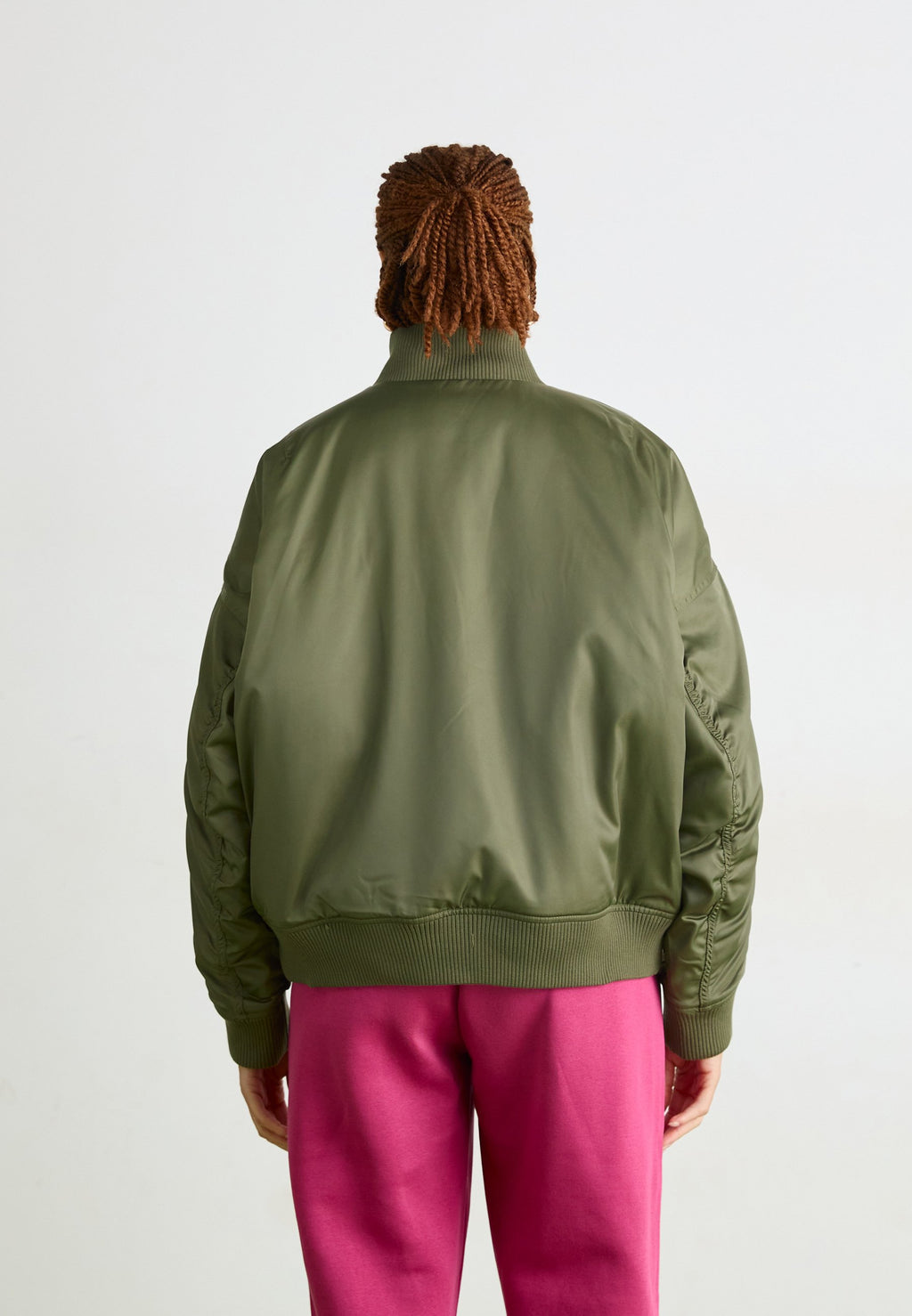 Bomber Jacket - medium olive/safety orange/sail
