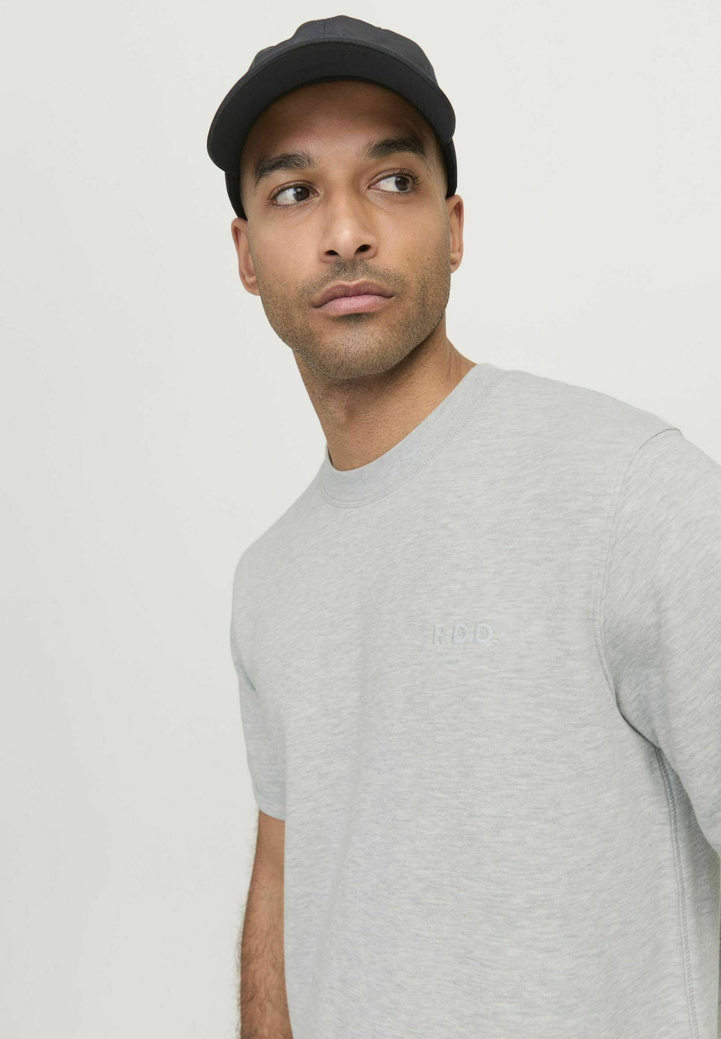 T-SHIRT RDD GEDRUCKT RUNDHALS T-SHIRT - Basic T-shirt - light grey melange
