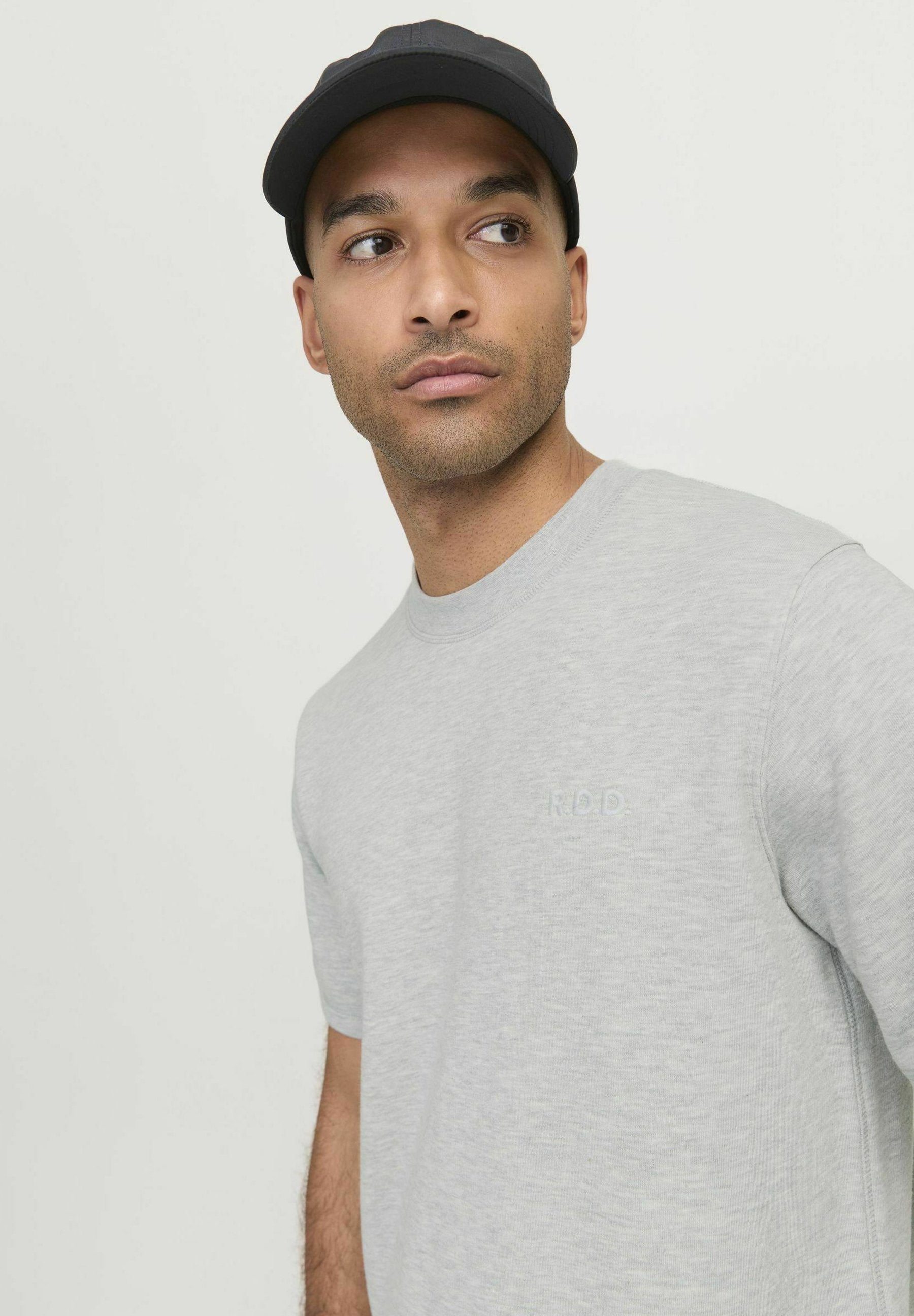 T-SHIRT RDD GEDRUCKT RUNDHALS T-SHIRT - Basic T-shirt - light grey melange