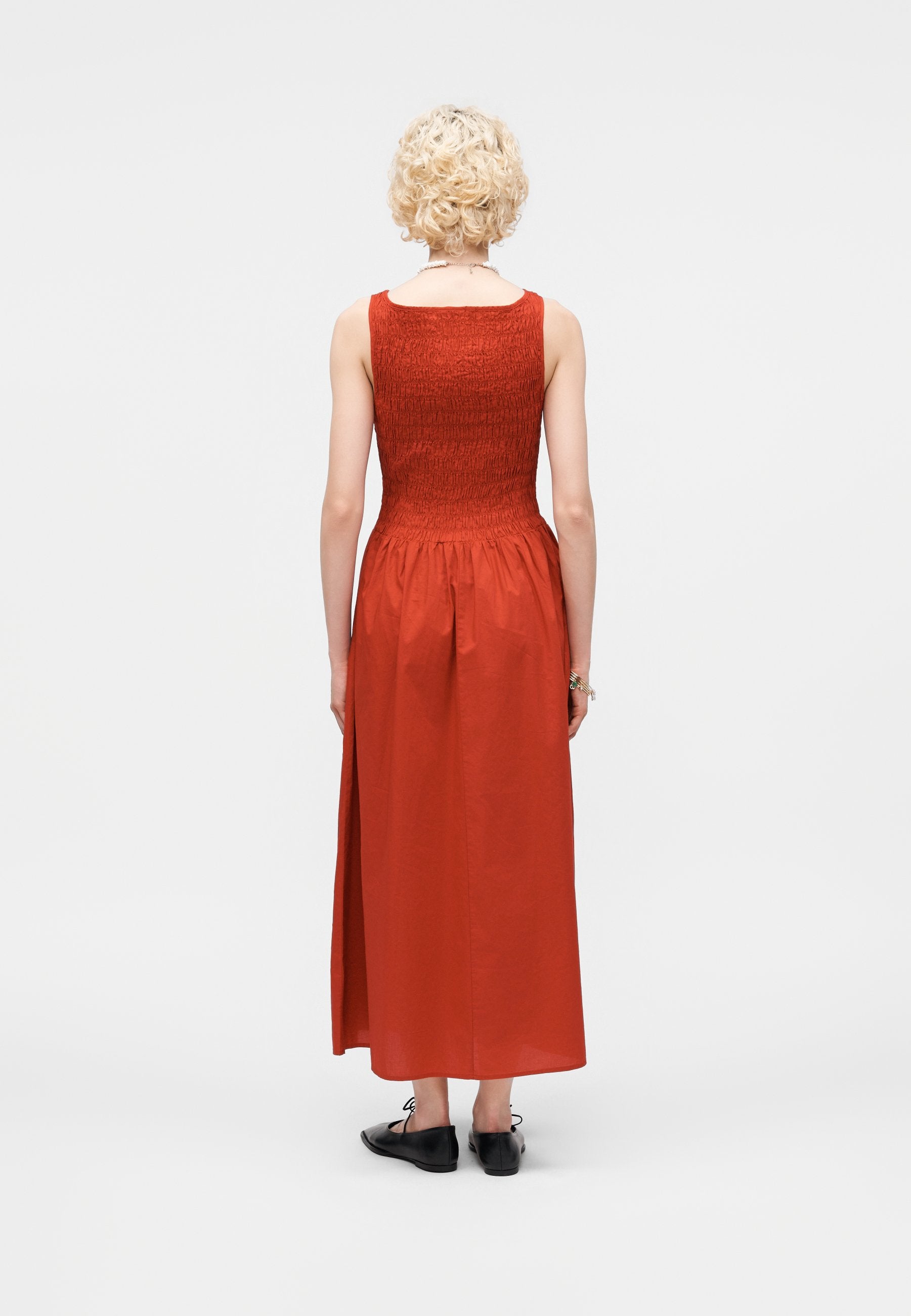 SMOCKED APRON DRESS - Day dress - modern red