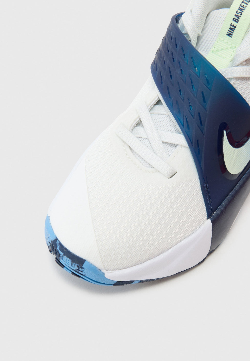 TEAM HUSTLE D 12 UNISEX - Basketball shoes - summit white/volt tint/midnight navy/university blue