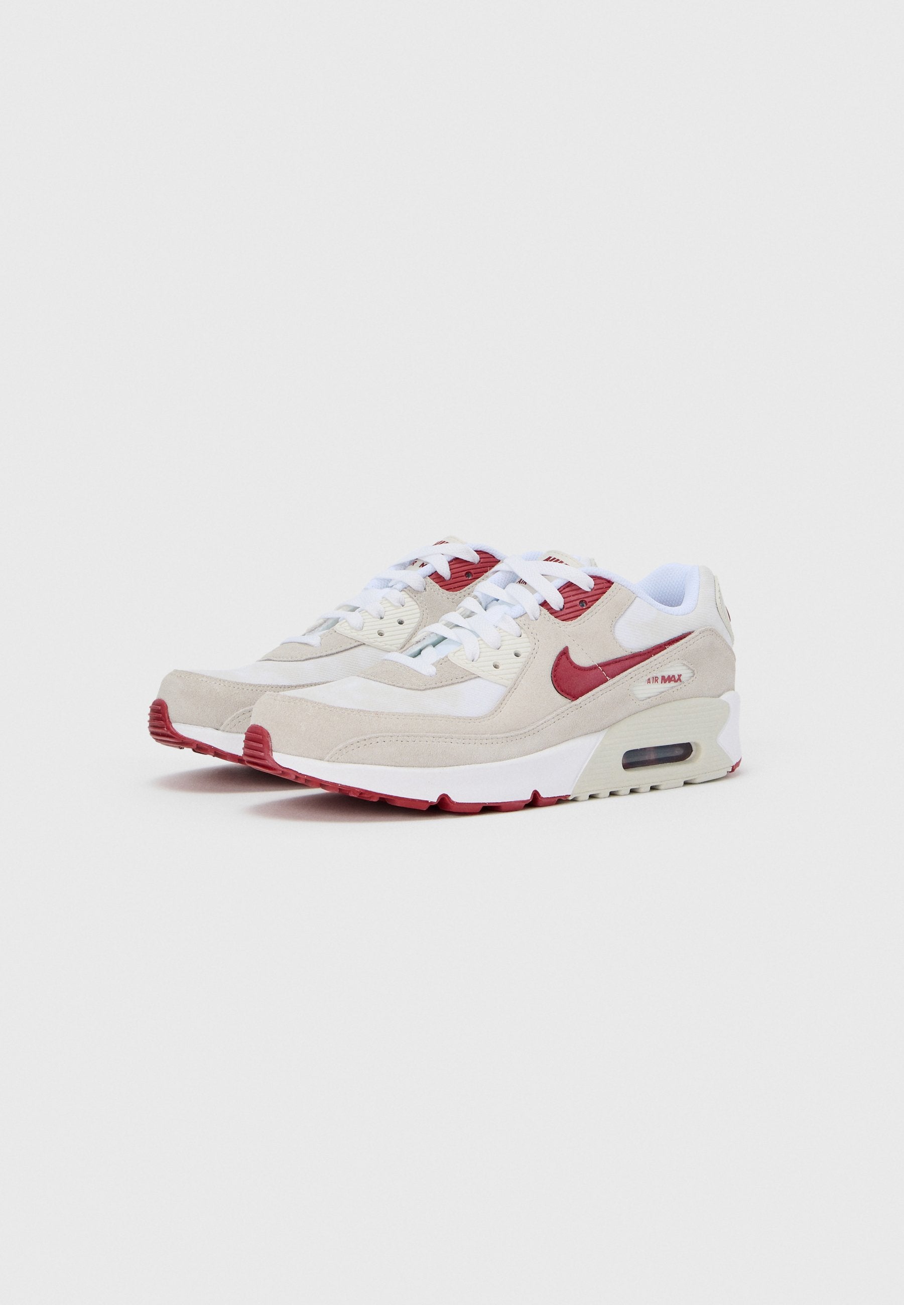 AIR MAX 90 UNISEX - Trainers - white/team crimson/light bone/summit white
