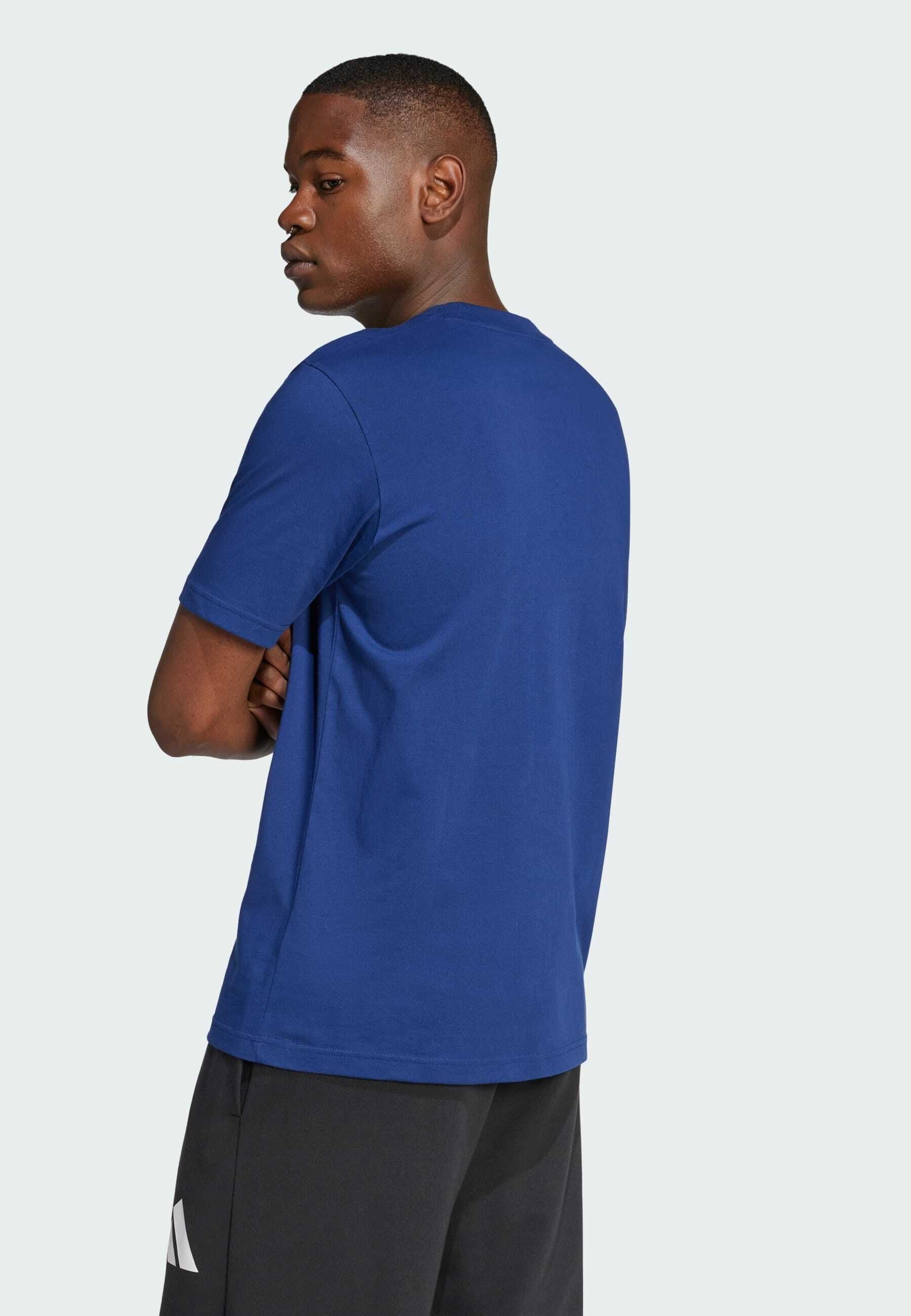 ESSENTIALS BIG LOGO SINGLE - Print T-shirt - dark blue   white