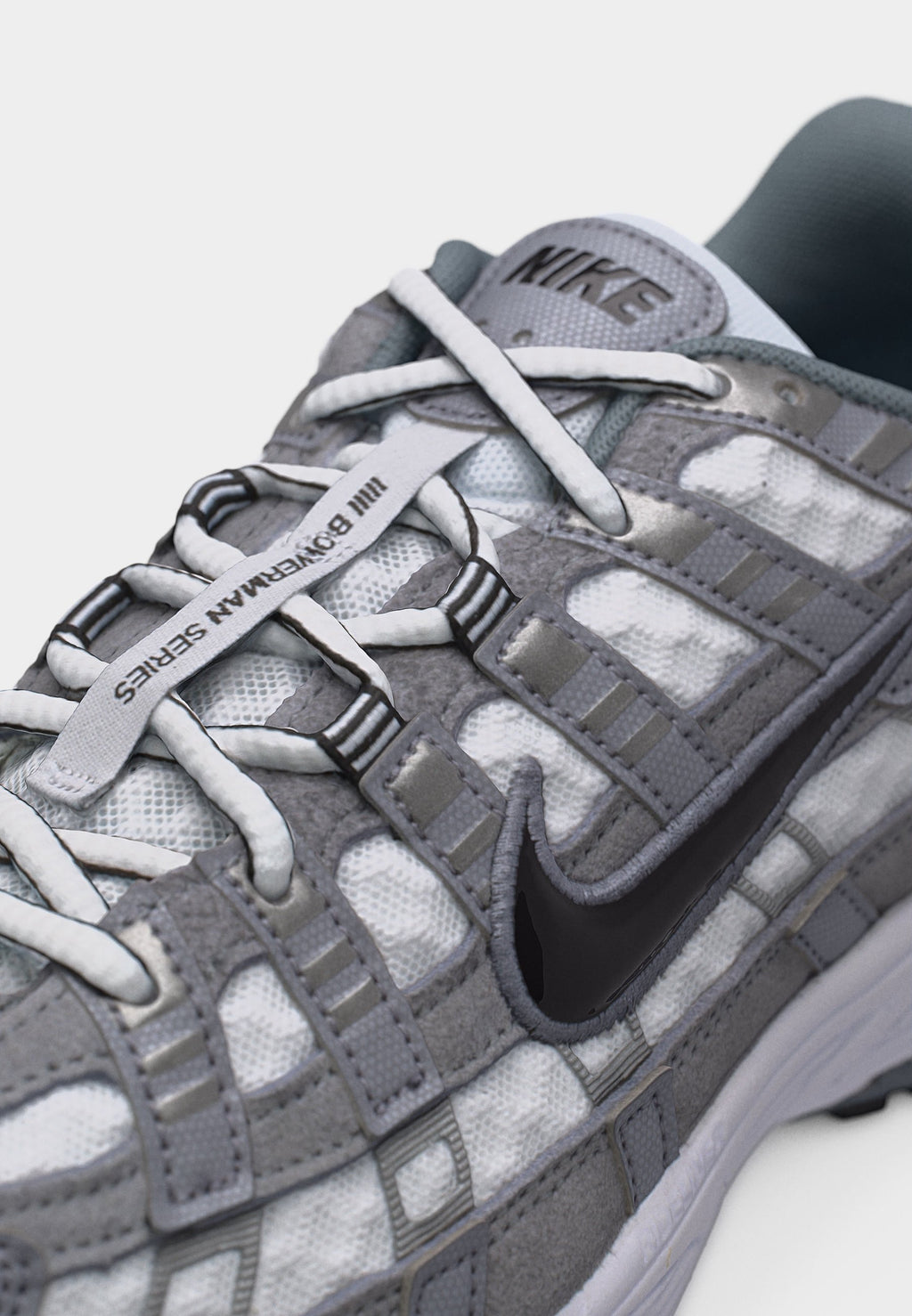 P 6000 UNISEX - Trainers - white/black/metallic cool grey/cool grey