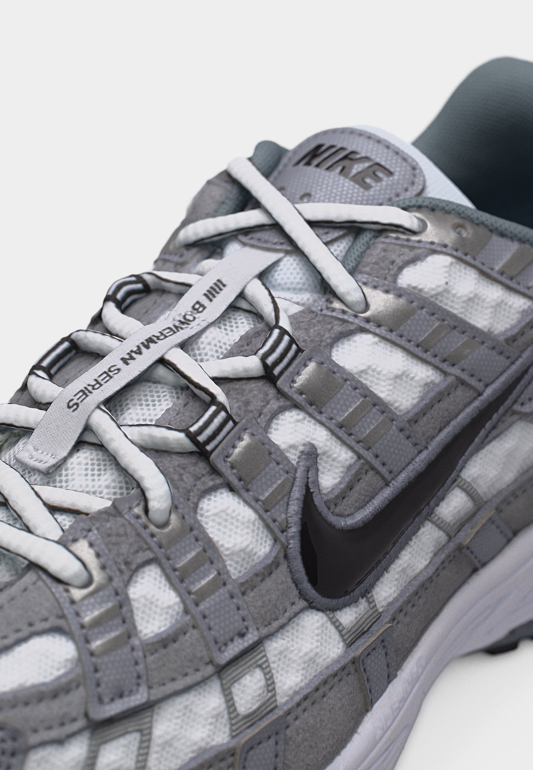 P 6000 UNISEX - Trainers - white/black/metallic cool grey/cool grey