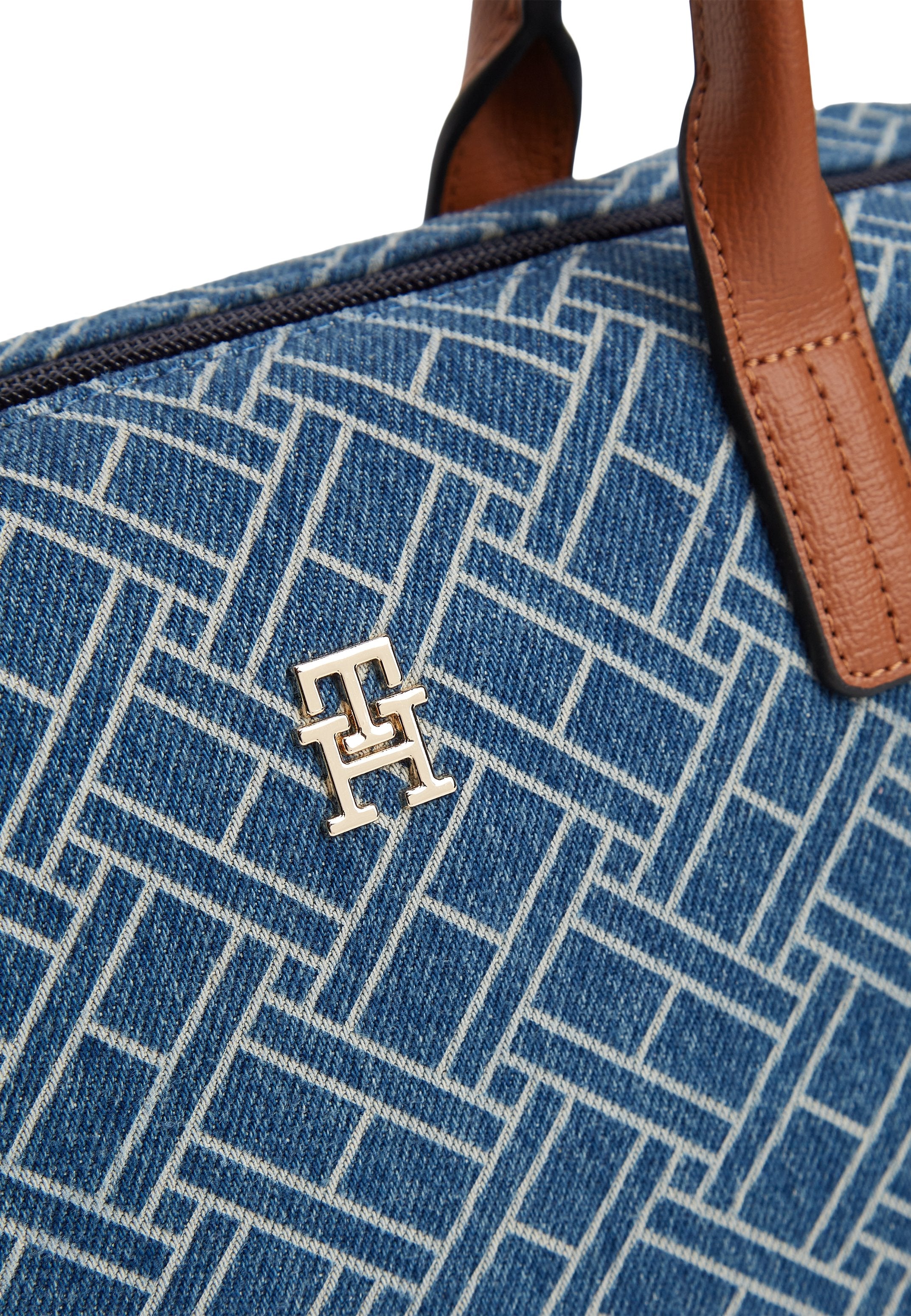 FLAG DENIM CROSSBODY TOTE BAG - Handbag - blue