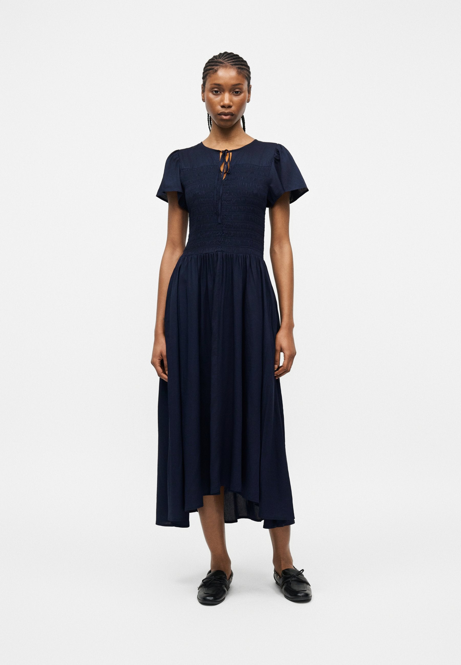 SMOCKED MIDI - Day dress - navy uniform