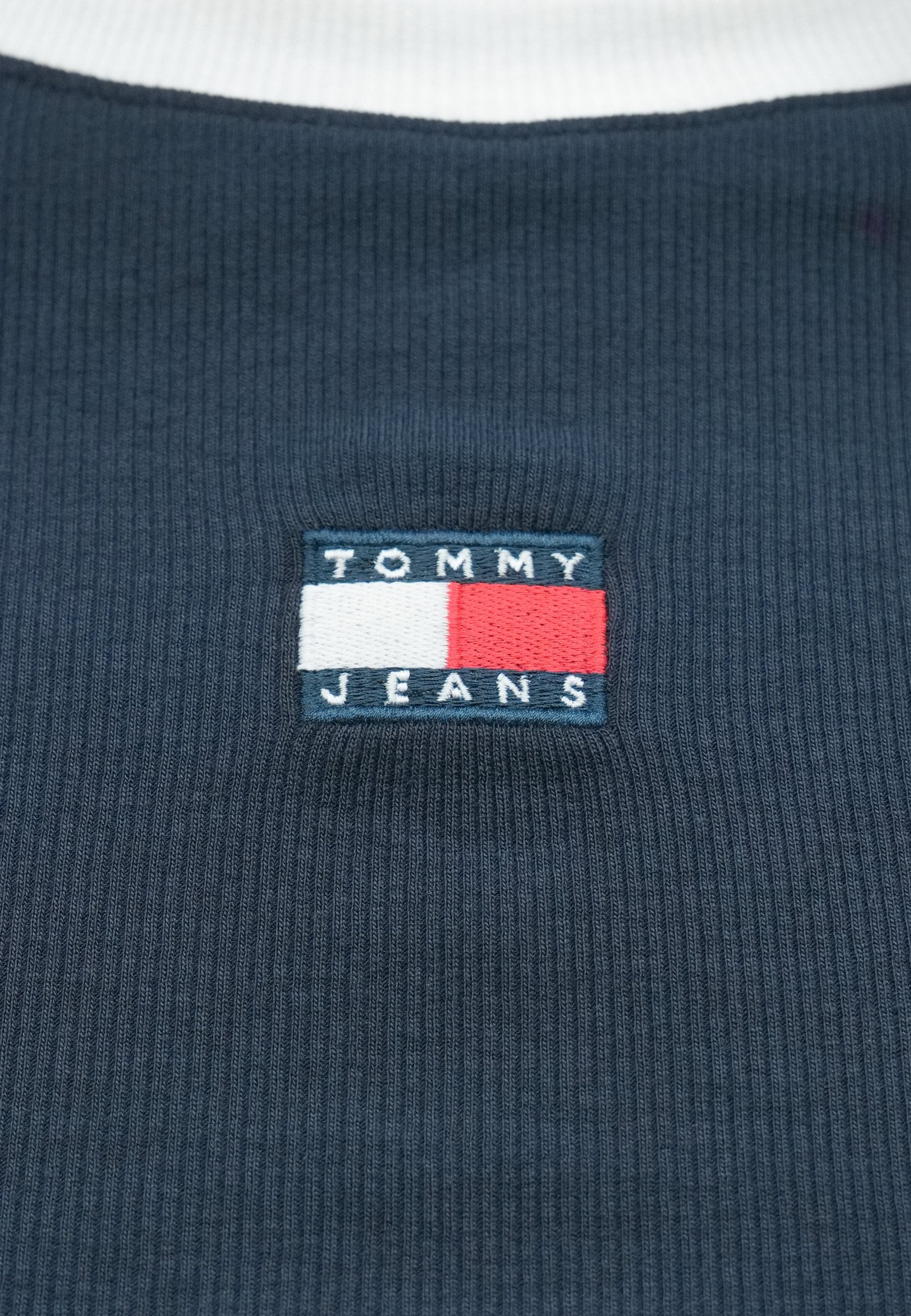 TOMMY BADGE RIBBED SLIM T-SHIRT - Print T-shirt - dark night navy