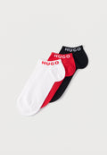 3 PACK - Sneaker socks - red/white/black