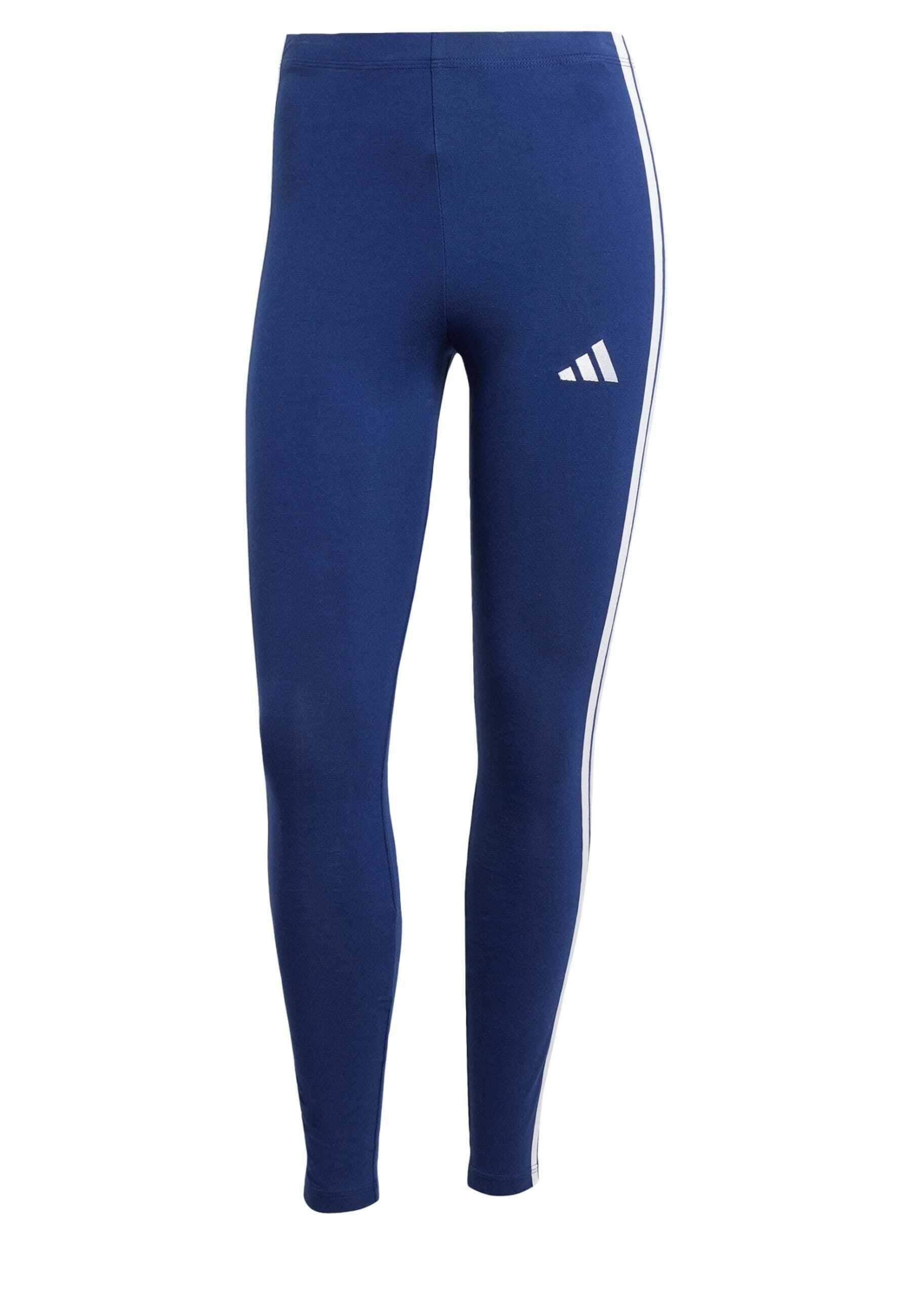 ESSENTIALS 3 STRIPES - Leggings - dark blue white